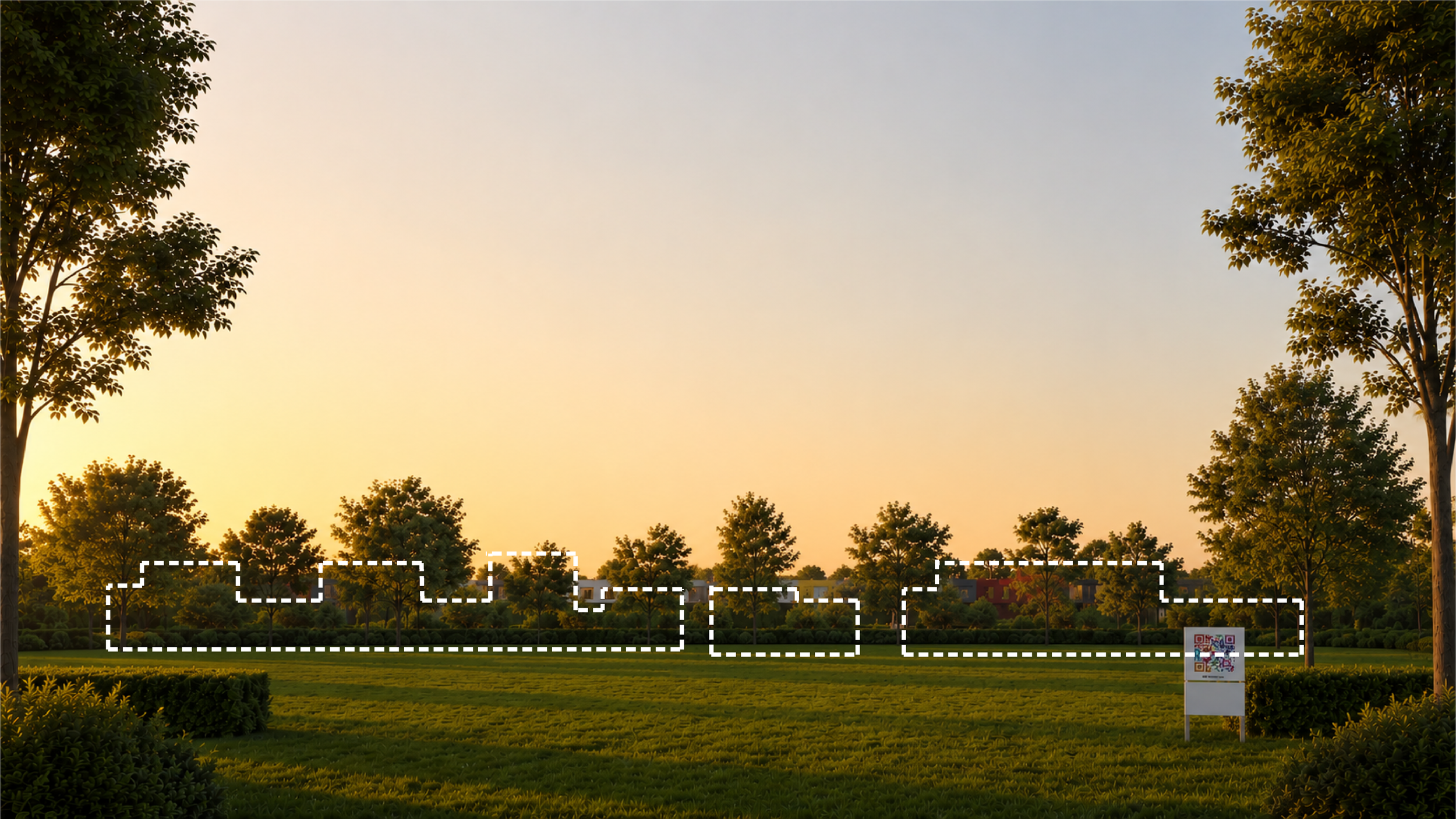Sag Harbor, NY village edge with dashed Modular Spectacular footprint for 22 homes — Modular Spectacular neighborhood