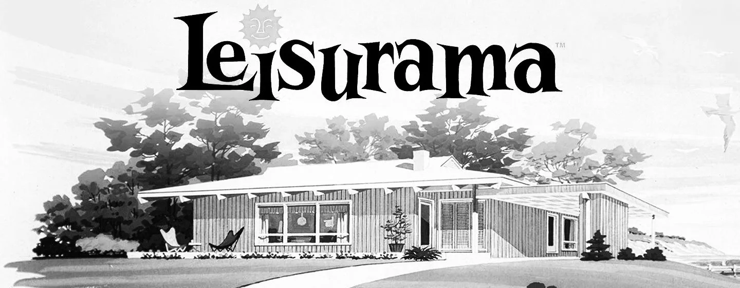 Macy's Leisurama house advertisement, ranch style house delivered as a kit