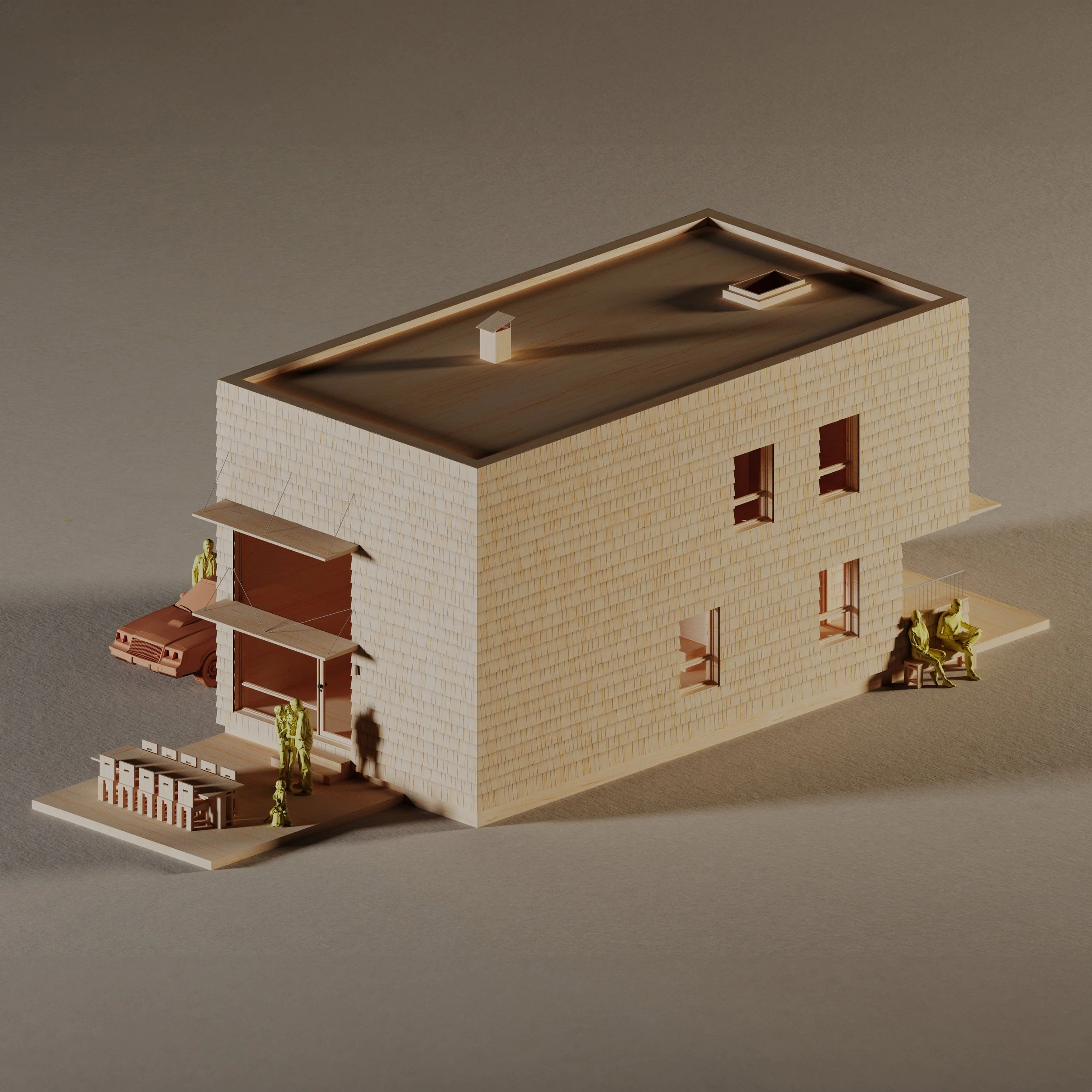 Modular Spectacular Homestead — 1,350 sf modular home with 2.5 beds, isometric view