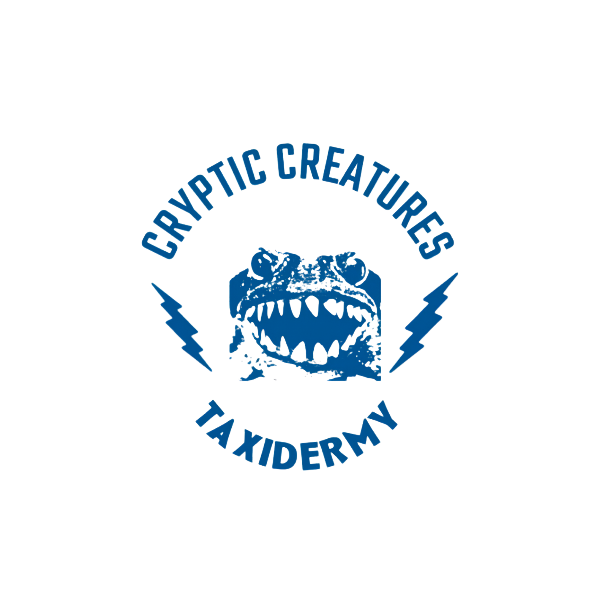 Colorful badge for emergency responders with the text "Emergency Creatures" and a skull drawing in the center.