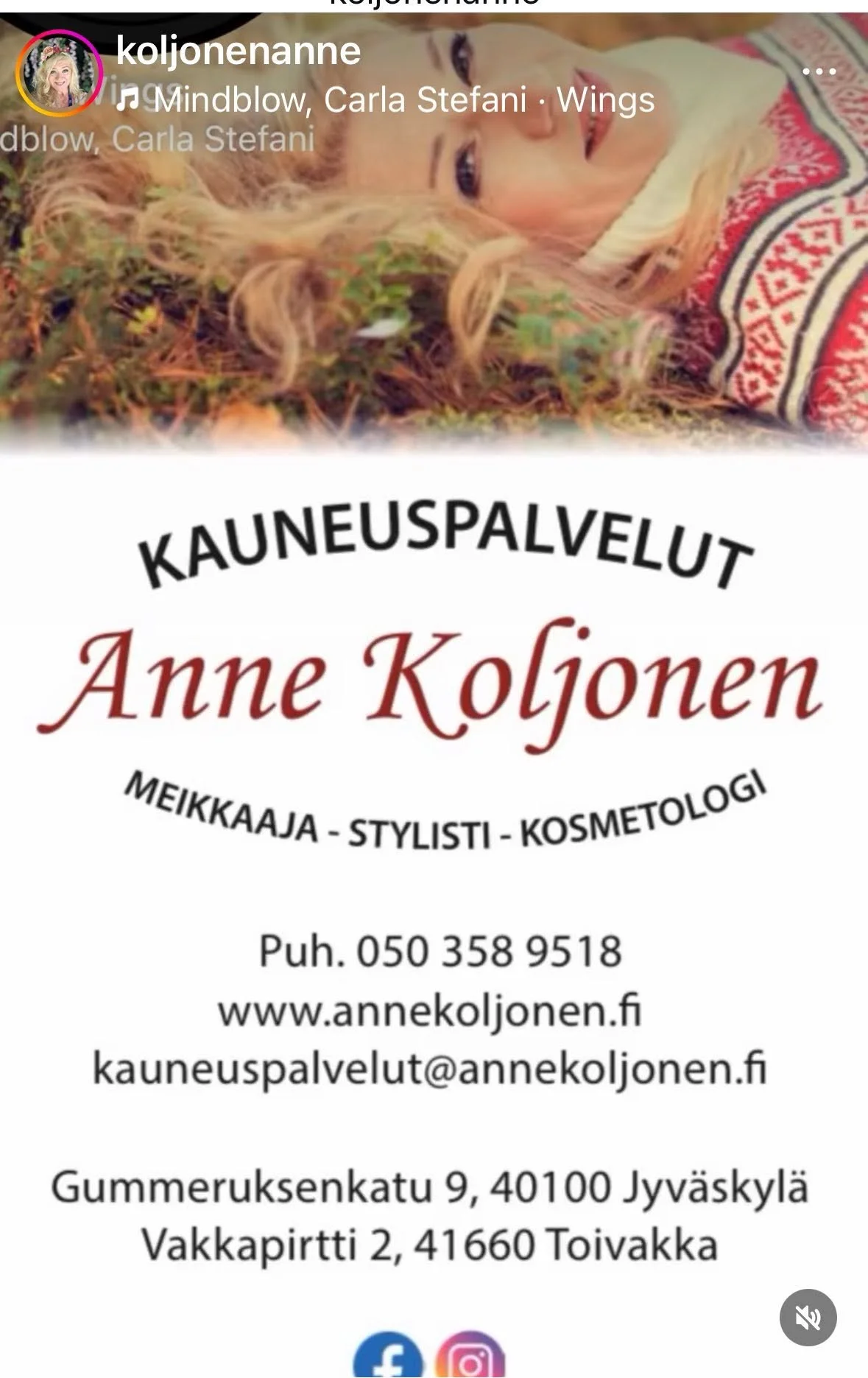 Anne Koljonen, virallinen Miss international Finland yhteistyökumppani