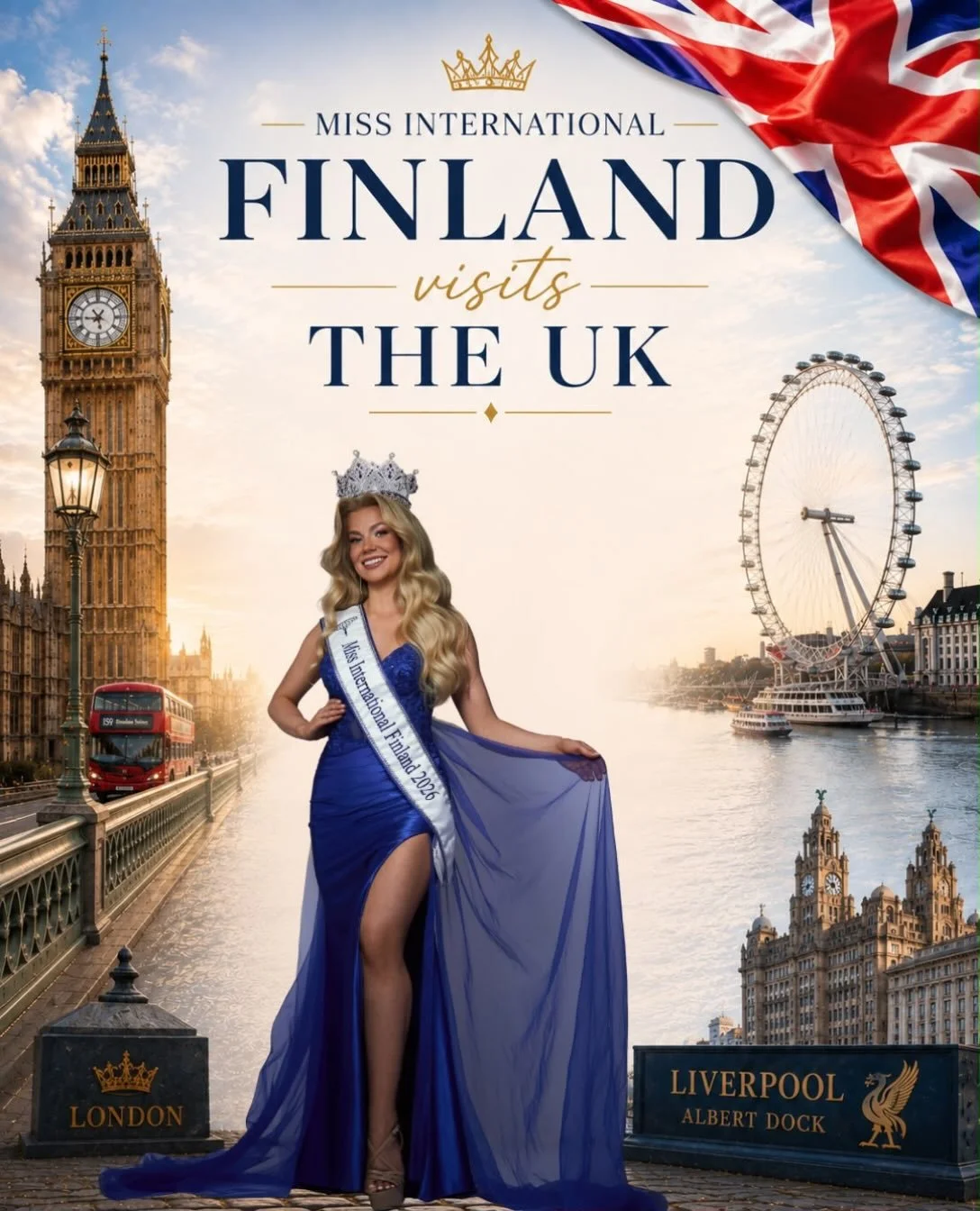 🇬🇧 Miss International Finland visits the UK! 👑🇫🇮

Jenni is heading to London and Liverpool as part of her preparation for Miss International 2026 in Tokyo. ✨

During her trip, she&rsquo;ll be taking part in coaching and preparation, meeting peop