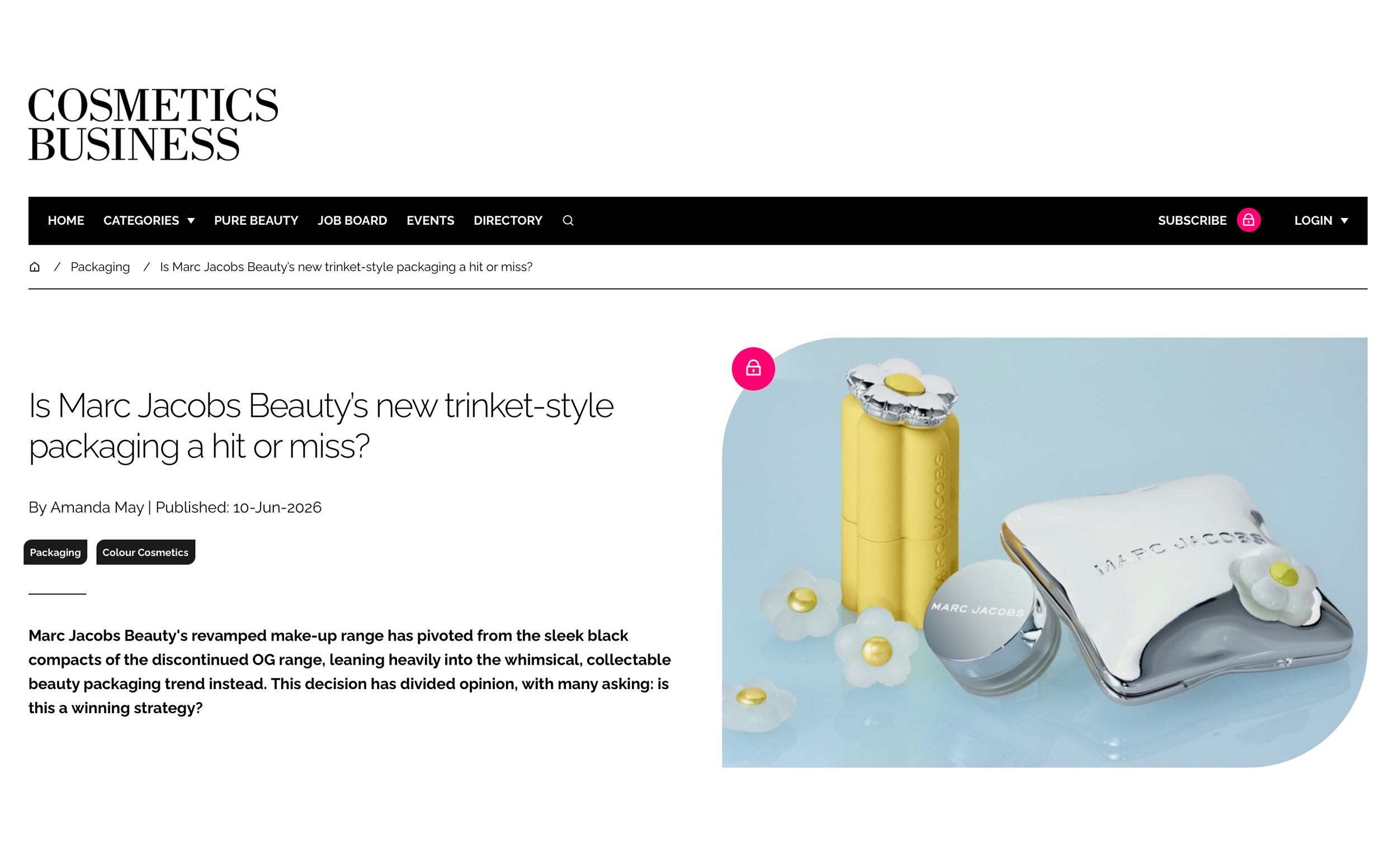 Cosmetics Business - Marc Jacobs Beauty Relaunch