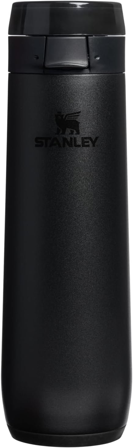 Black Stanley portable vacuum or cleaning device with a logo of a lion and the brand name 'STANLEY' on the front.