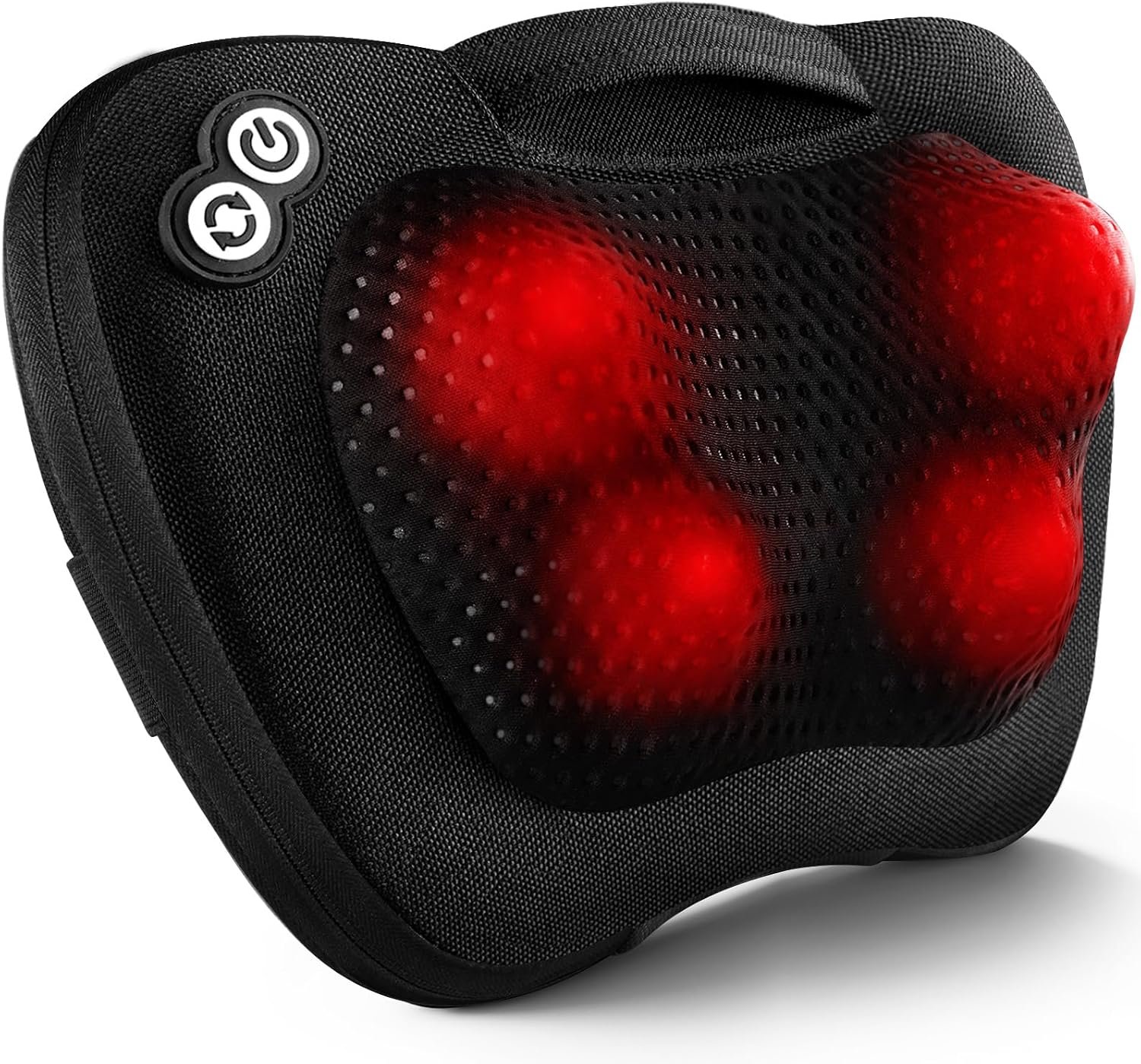A black gym bag with a mesh pocket containing three red tennis balls.