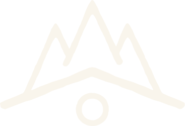 Line drawing of mountains with a circle below