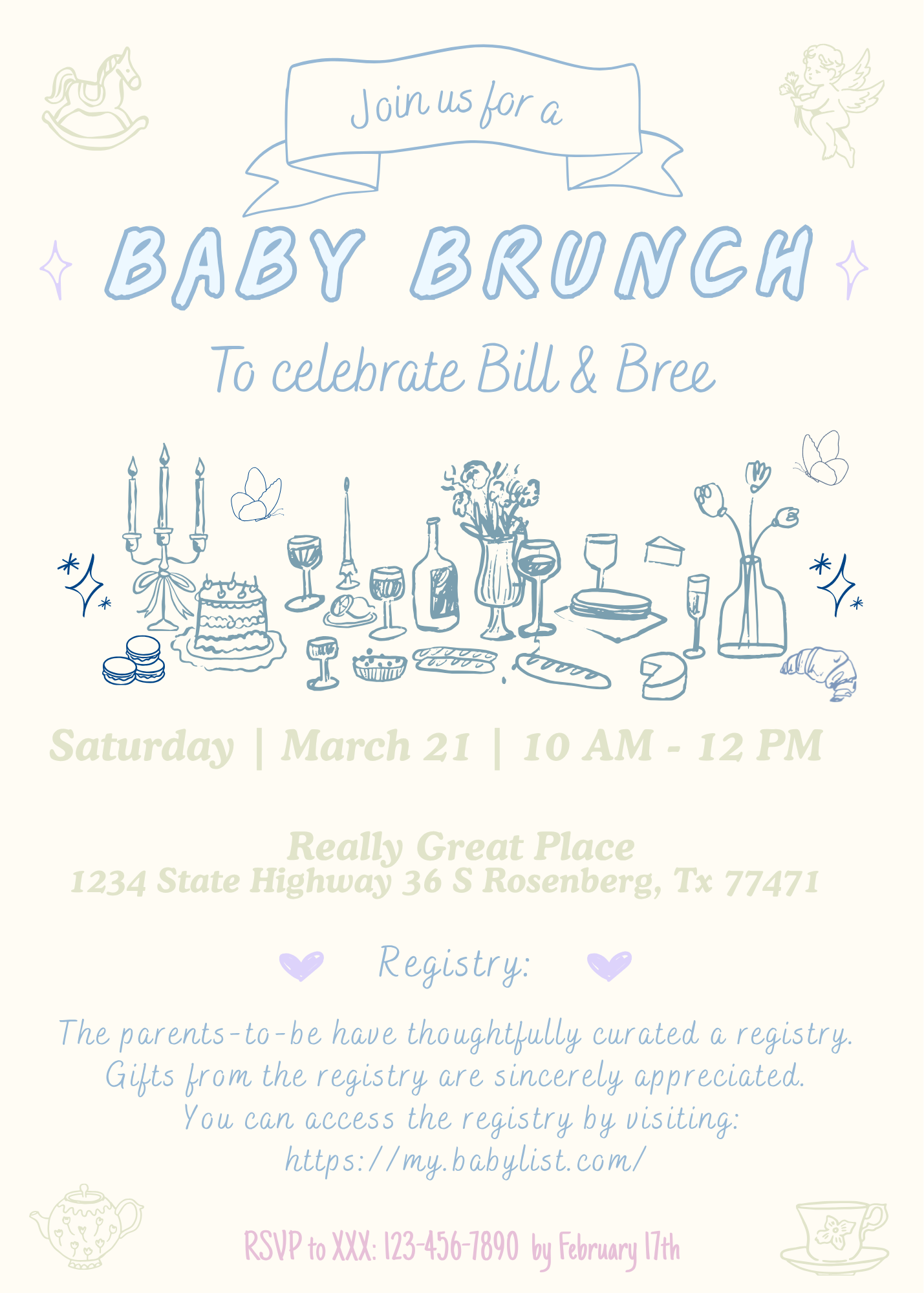 Brunch Baby Shower Invite