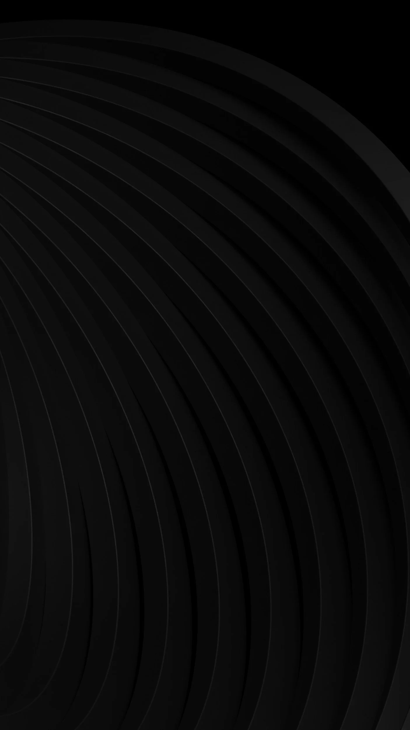 A dark, black background with subtle curved lines creating a pattern.