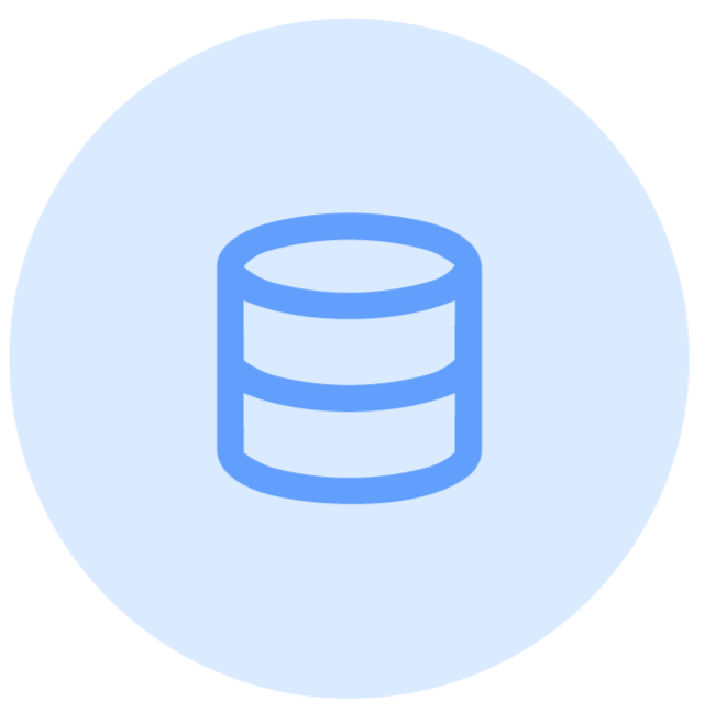 Icon of a database with three horizontal bars.