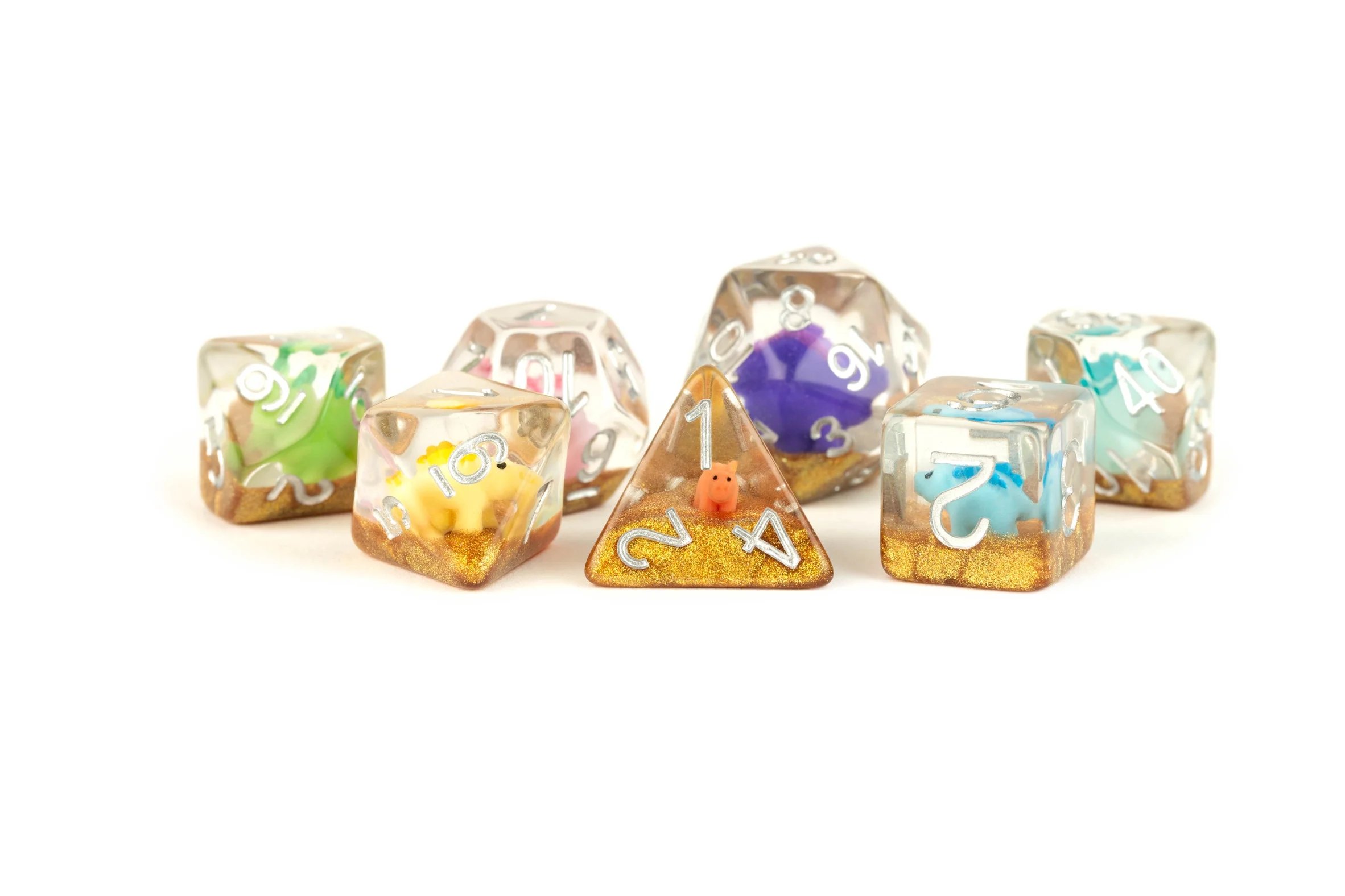New 13 Inclusion Dice Resin: Dinosaur Dice