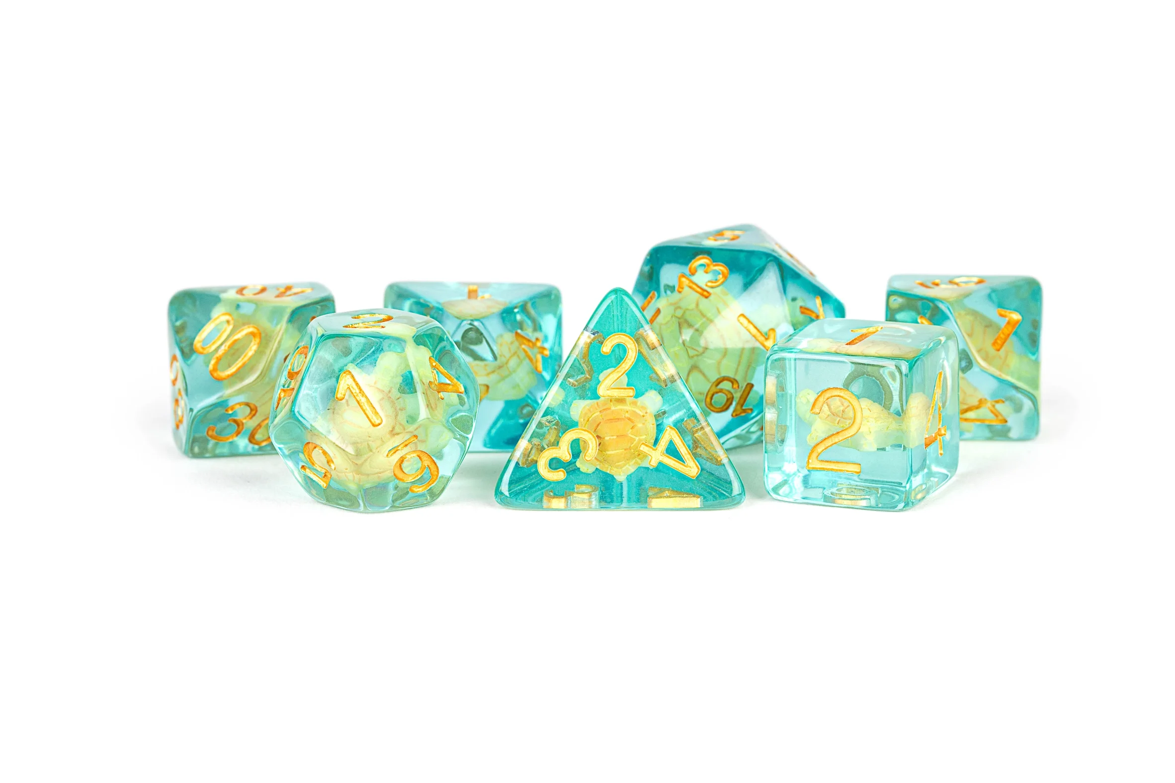 New 13 Inclusion Dice Resin: Turtle Dice
