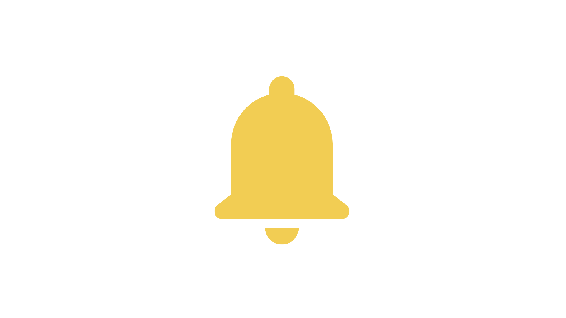 Black background with a centered gold notification bell icon.