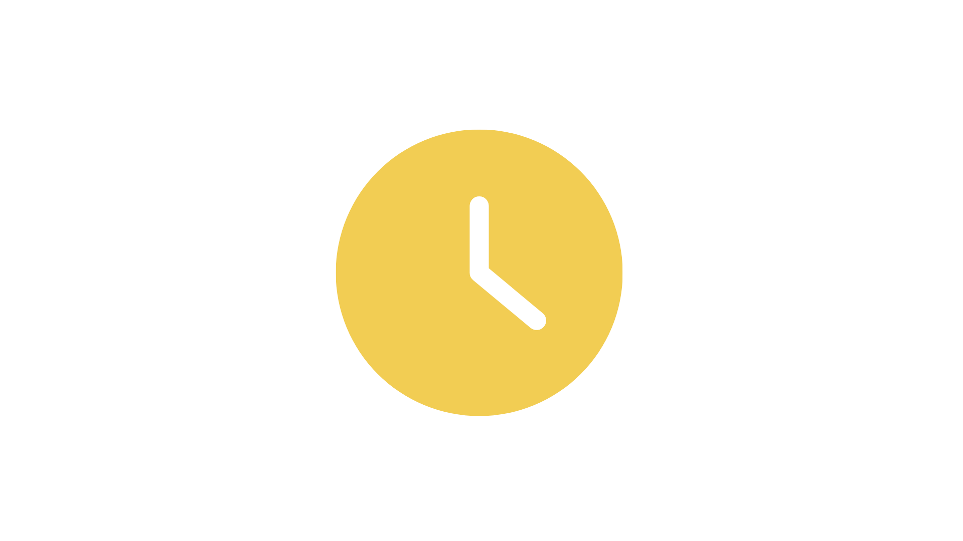 Clock showing 3:00 with a yellow background