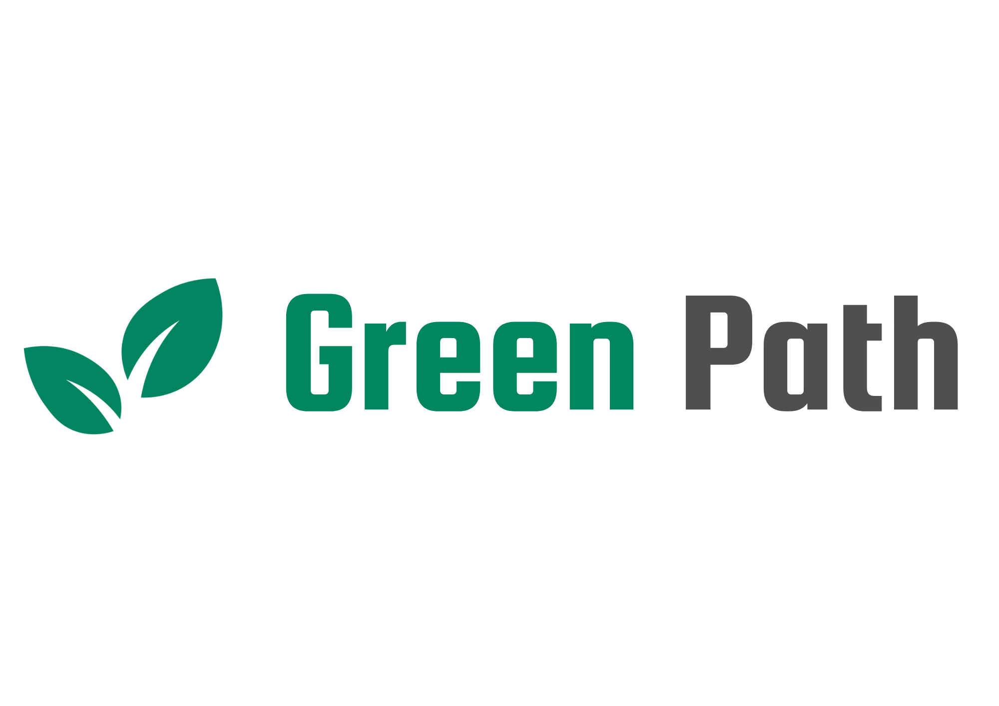 Logo with green leaves and the text "Green Path" in green and gray.