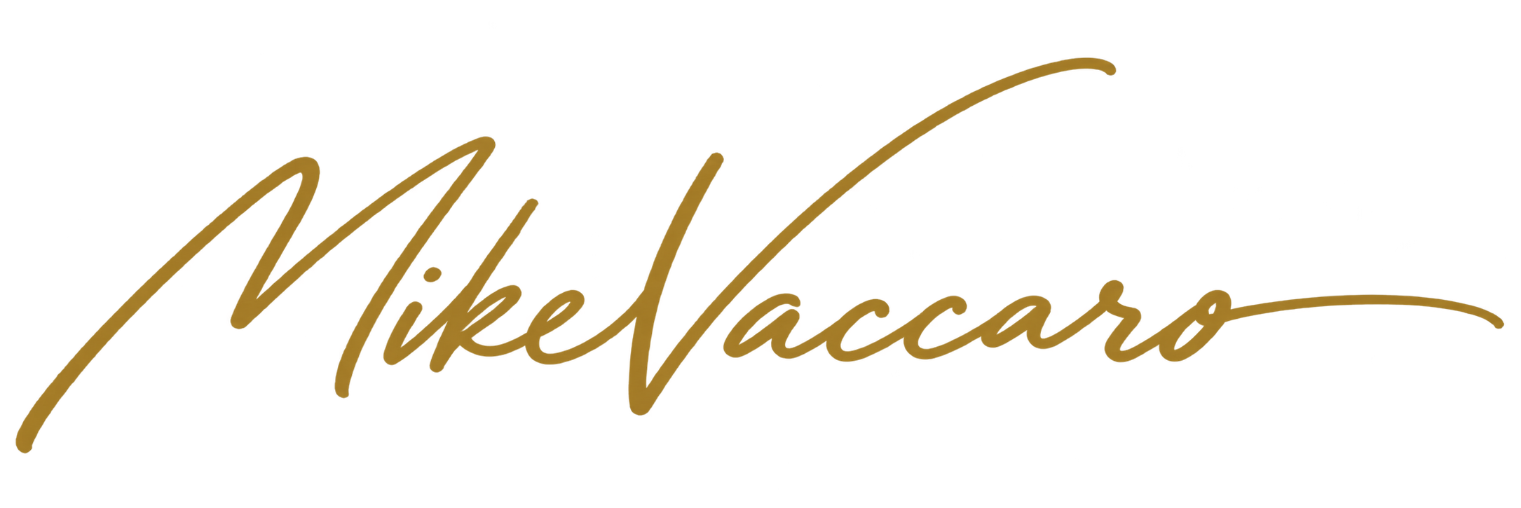 Gold handwritten Michael Vaccaro signature, representing Michael’s counselling, couples work and men’s personal development practice.