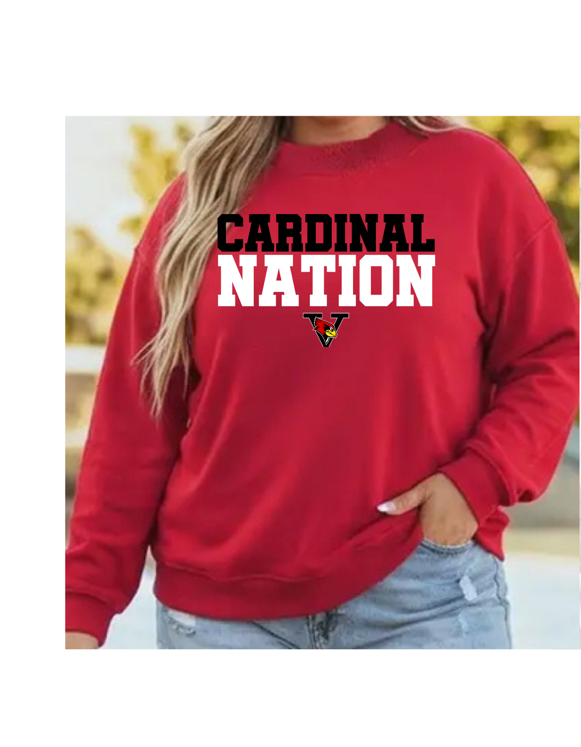 CARDINAL NATION MOCK NECK