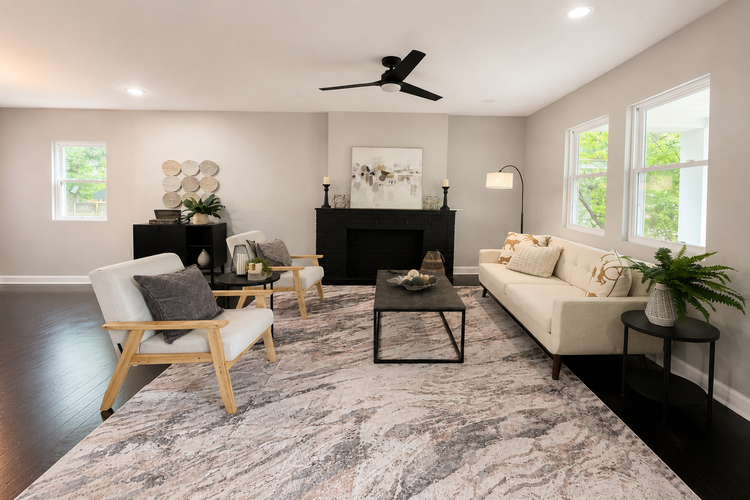 Living room after staging