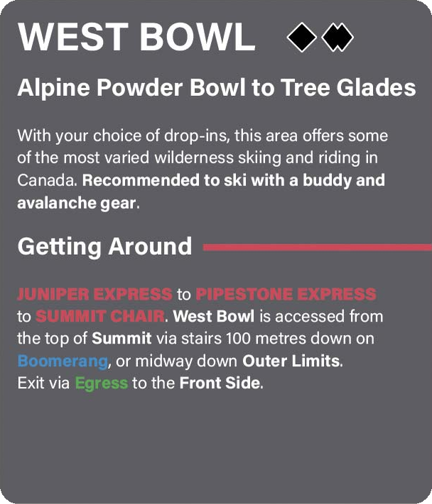 Description of Lake Louise Ski Resort West Bowl Cluster