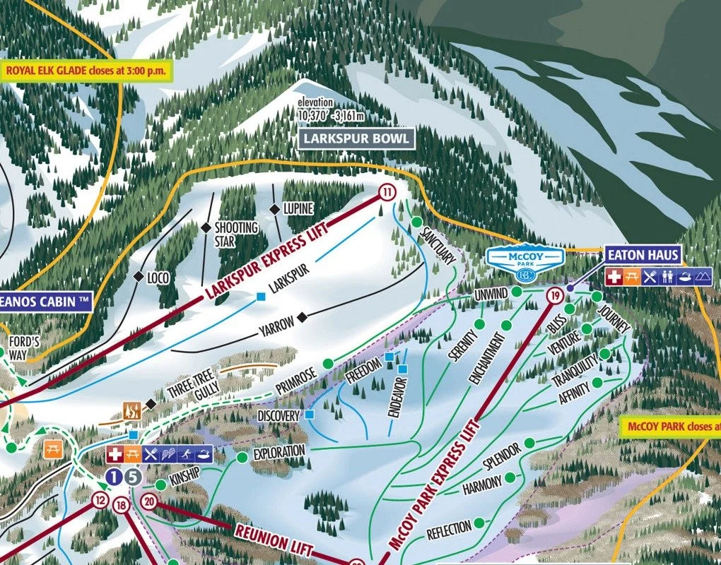 Segment of a Beaver Creek Resort showing Larkspur Bowl
