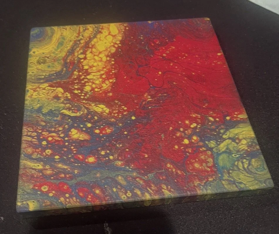 6" X 6" Acrylic Painting Over Ceramic Tile
First time painting. 03-'17
Gifted