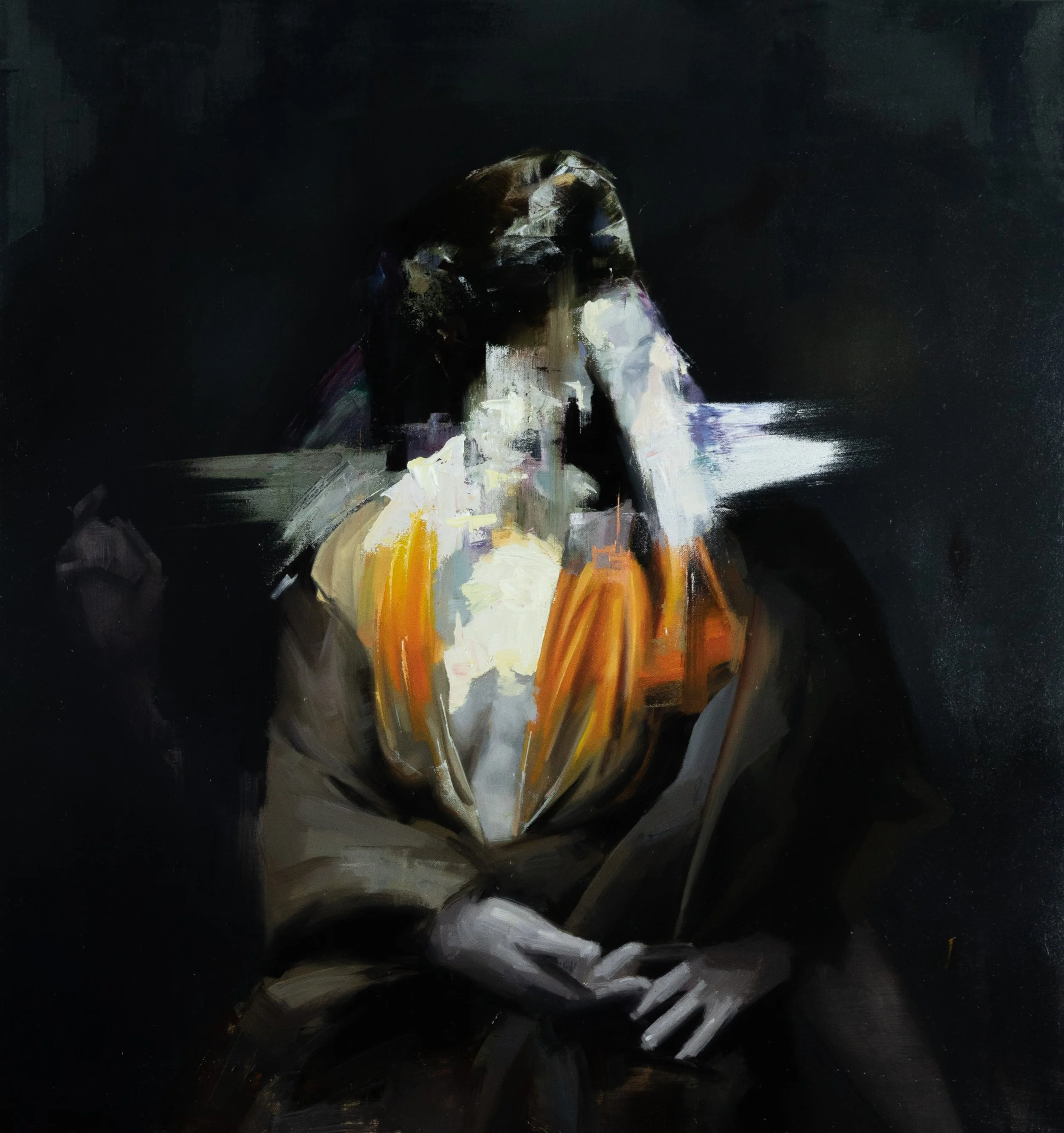 _From the Outer Circle _  32_ x 34_  Oil and Spray paint on canvas  2021.jpg