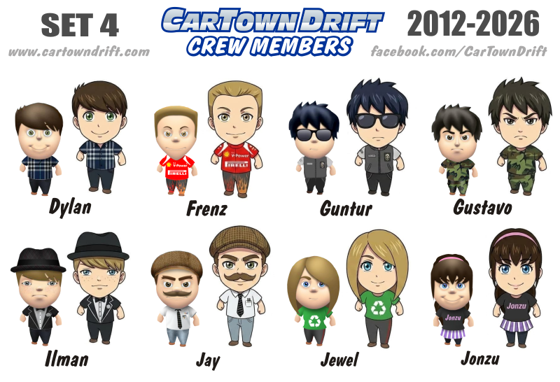 DRIFT Crew Members Set 4 #cartowndrift #cartowndriftthemovie