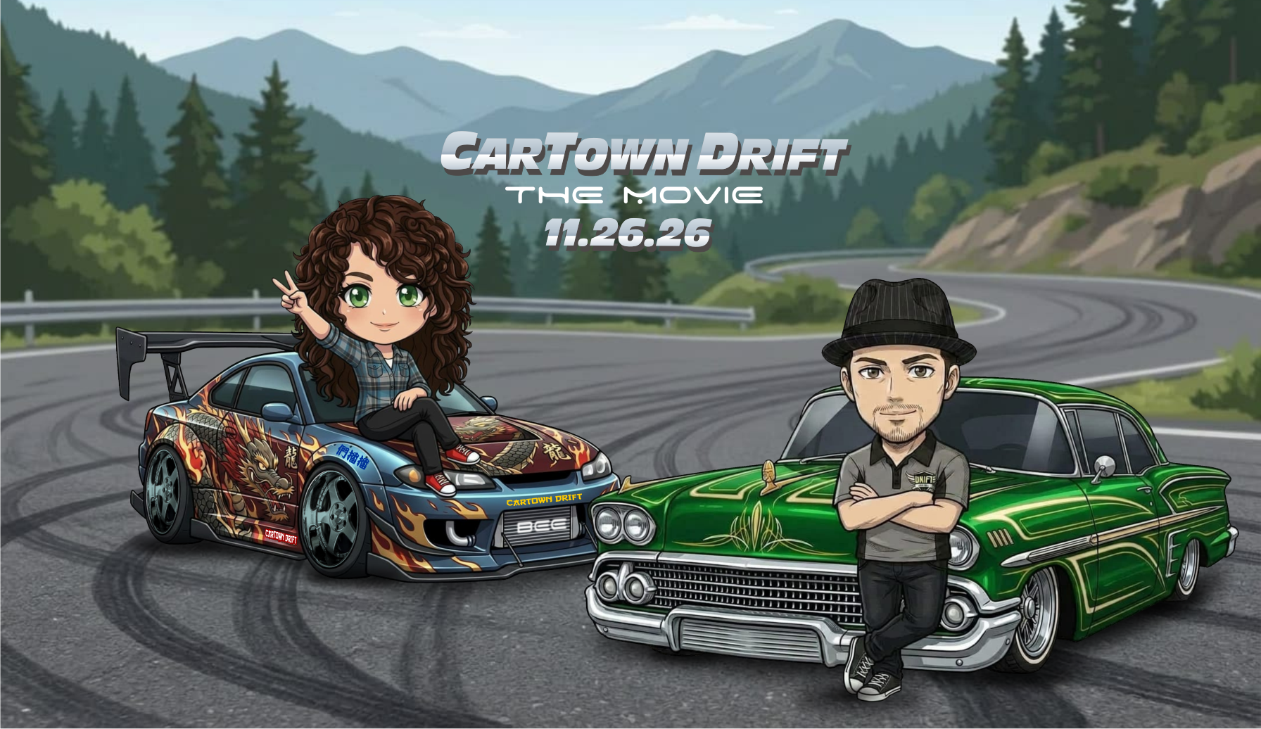 L Bee chilling on her Dragon Drifter ride, Manny the mechanic with his Mean, Lean, Green Machine. #cartowndrift #cartowndriftcrew #CTDmusic #CTDdivas #CTDanime #CTDnitro #cartowndriftthemovie #cartown #cartowngame #ripcartown #gamecartown car game