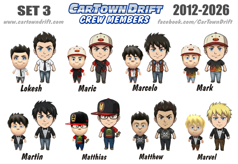 DRIFT Crew Members Set 3 #cartowndrift #cartowndriftthemovie