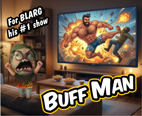 BLARG watching his favorite show BUFF MAN #CTDbuffman #buffman2026 #cartowndrift #blargdemetrishenanigan #CTDbuffman #buffmanCTD