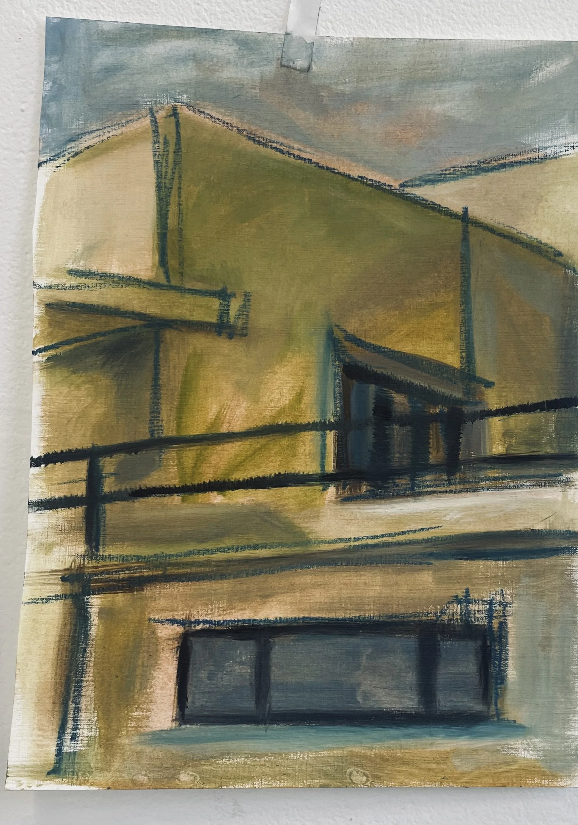 Dalcombie Study 2,  Oil on canvas paper 2025