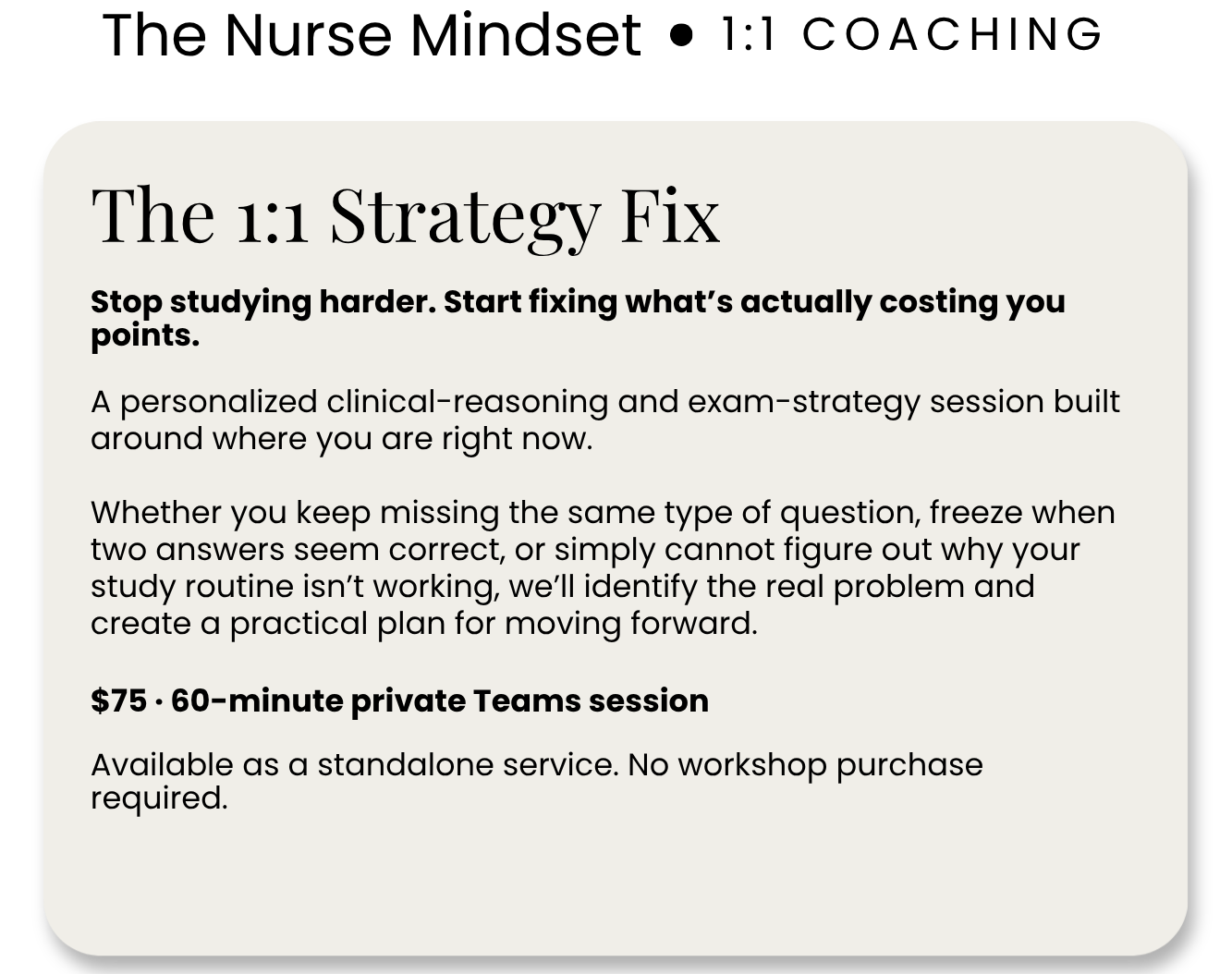 The 1:1 Strategy Fix