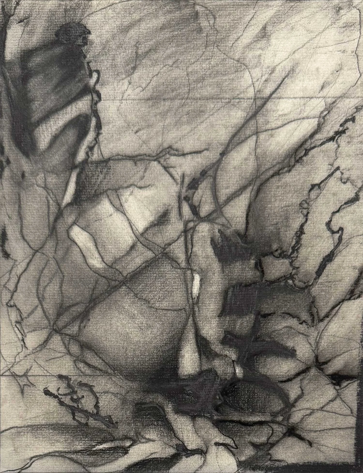  _____ Click to see entire image _____   Jeremy McDonnell 
 Two Flags , 2003 
Charcoal and Graphite on Paper 
11 3/4 x 9 inches