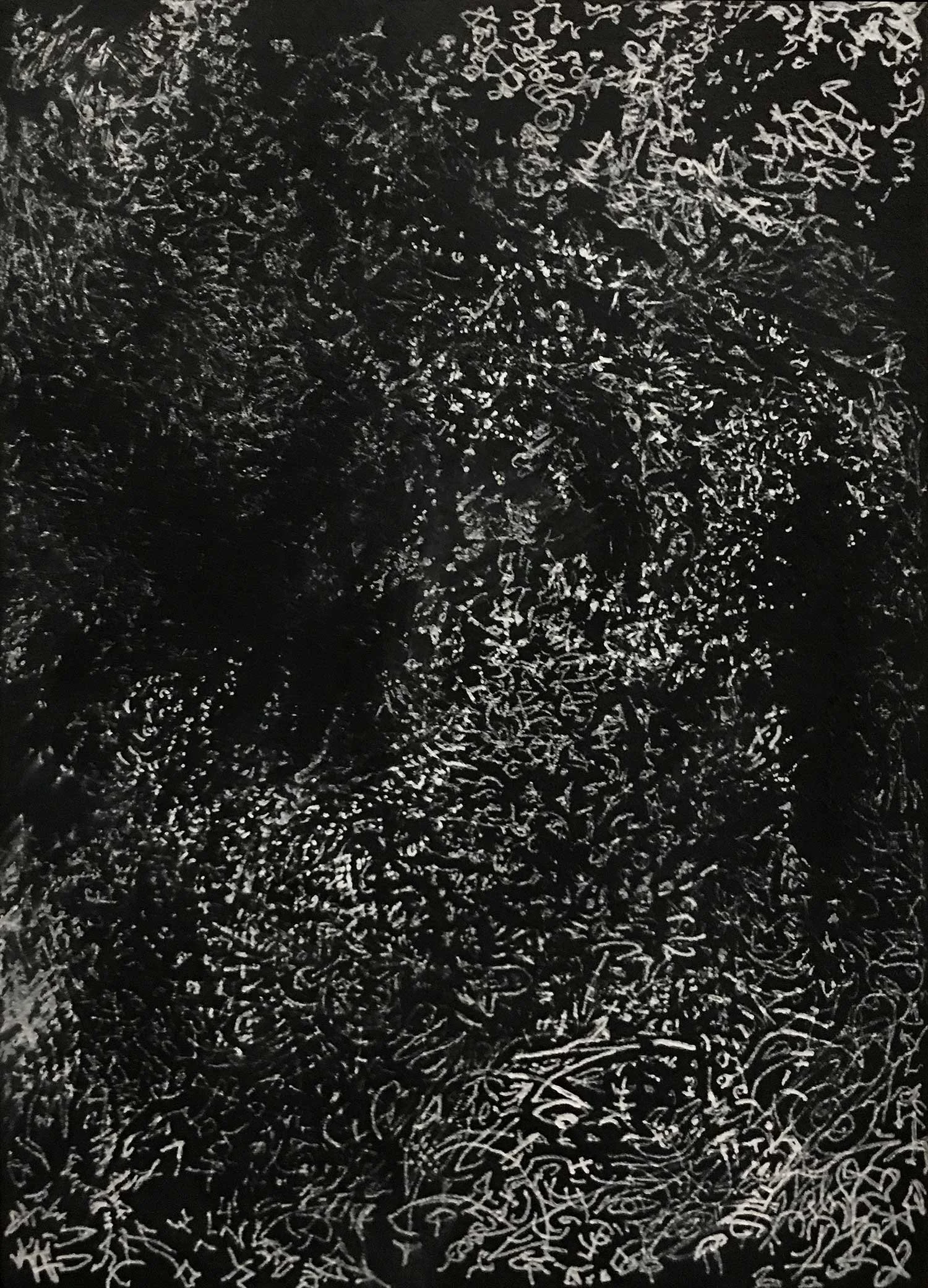  _____ Click to see entire image _____   Jeremy McDonnell 
 Sm Black Landscape , 2023 
Pen and gouache on Card Stock 
7 x 5 inches 
Private Collection, Fort Wayne, IN
