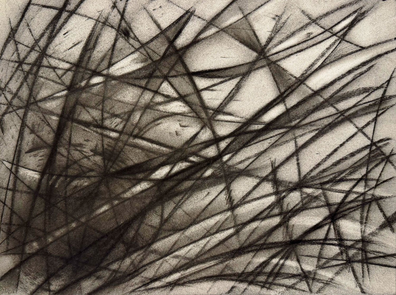  _____ Click to see entire image _____   Jeremy McDonnell 
 Grid Shift (Swirl) , 2015 
Charcoal on Paper 
11 x 14 3/4 inches