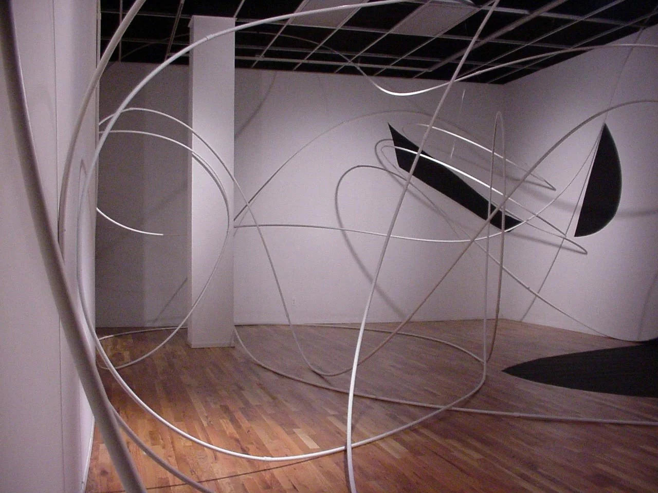  _____ Click to see entire  image _____  
Jeremy McDonnell
 Constellation_NW_to_SE-1 
One continuous line (700 feet) and related Paper Elements articulating to existing gallery space 
From the installation series: Constellation 
Hopkins Gallery , The