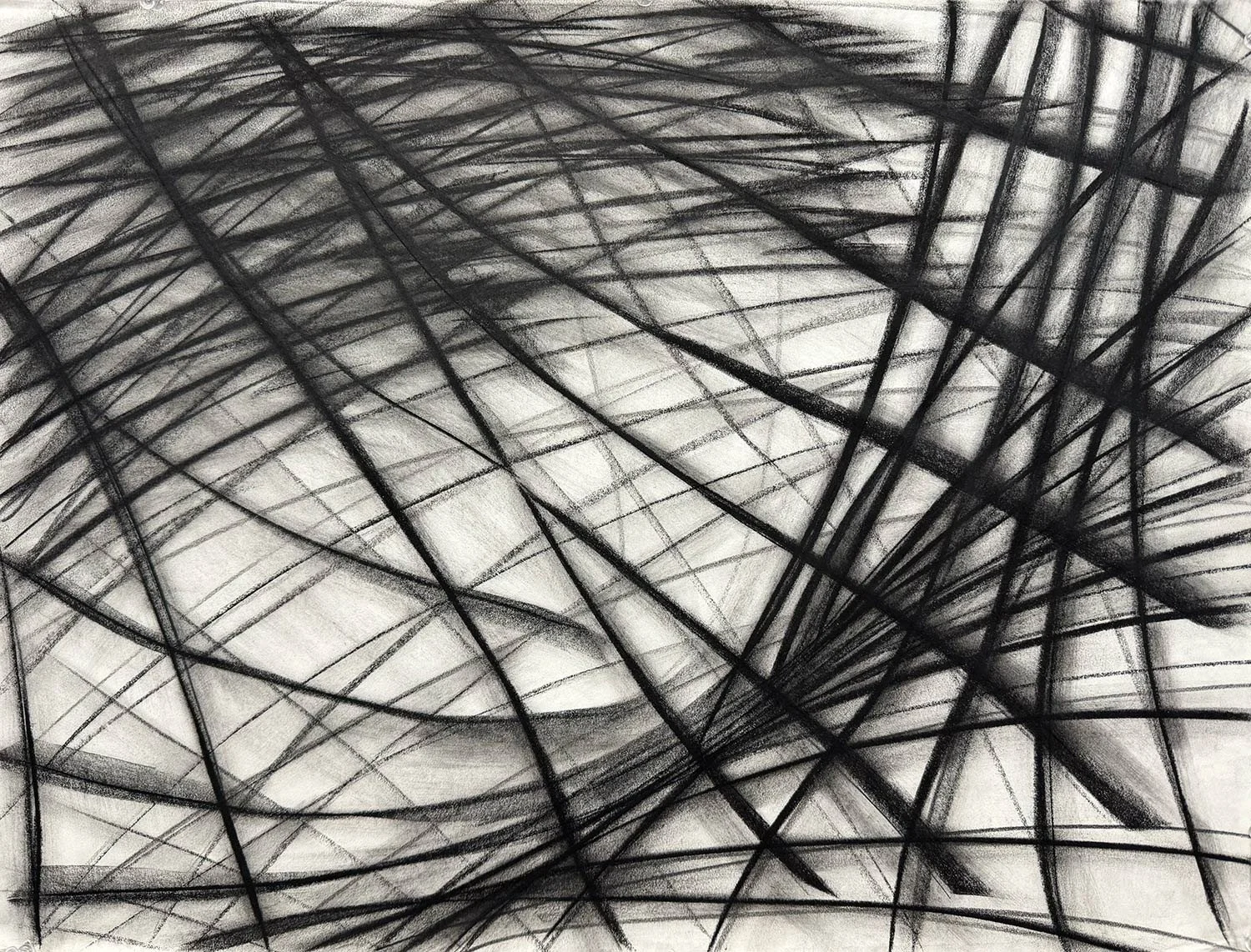  _____ Click to see entire horizontal image _____  
 
Jeremy McDonnell  
 Tilescape - Curved and Overlapped , 2016 
Graphite on Paper 
16 1/2 x 14 inches
