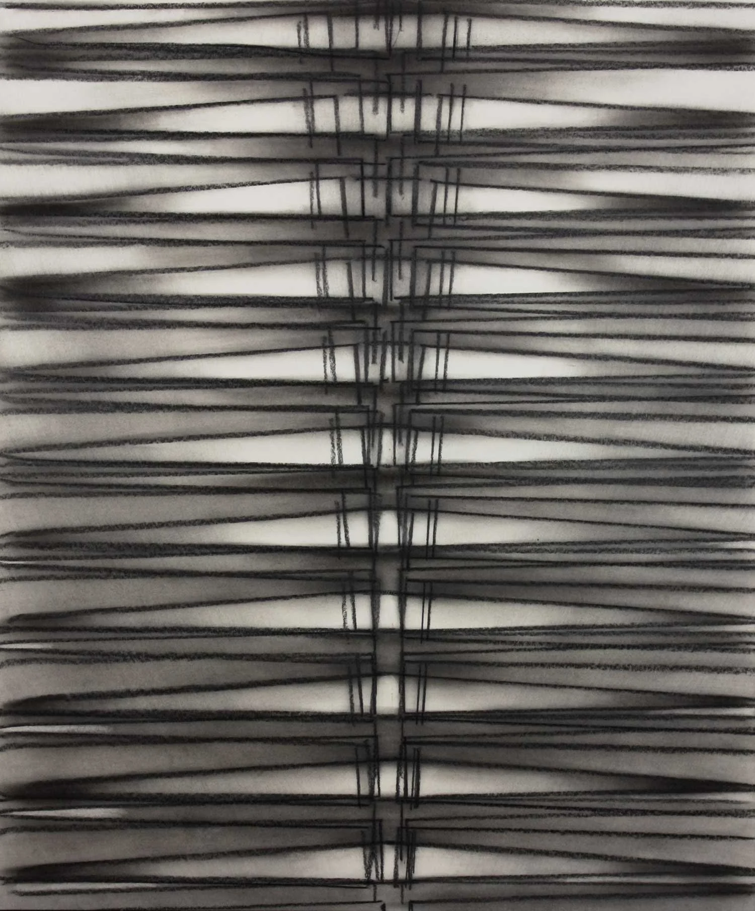  _____ Click to see entire image _____   Jeremy McDonnell 
 Folded Icon , 2003 
Charcoal and Graphite on Paper 
22 1/4 x 15 inches