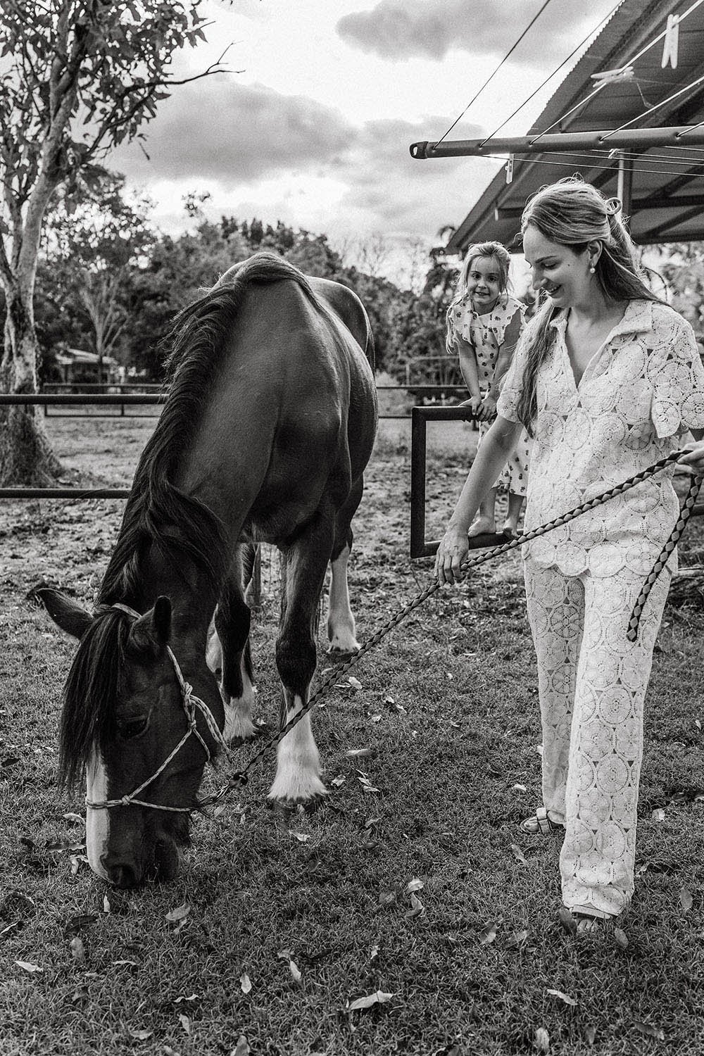 Rural family phot, Darwin, NT. A woman and a horse, Captured by Cody Photography.