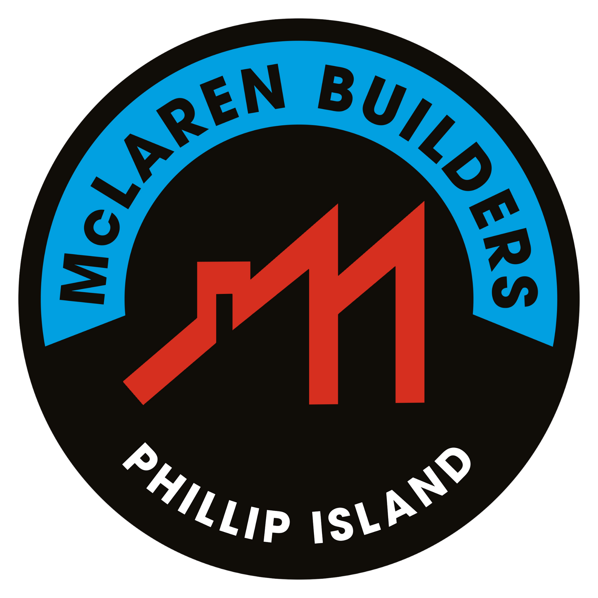 Circular sticker with black background, blue ring border, and white text that reads "WE ARE AN AUTHORIZED DEALER" at the top and "PHILIPPINES ISLAND" at the bottom, with a red and black silhouette of a mountain or island in the center.