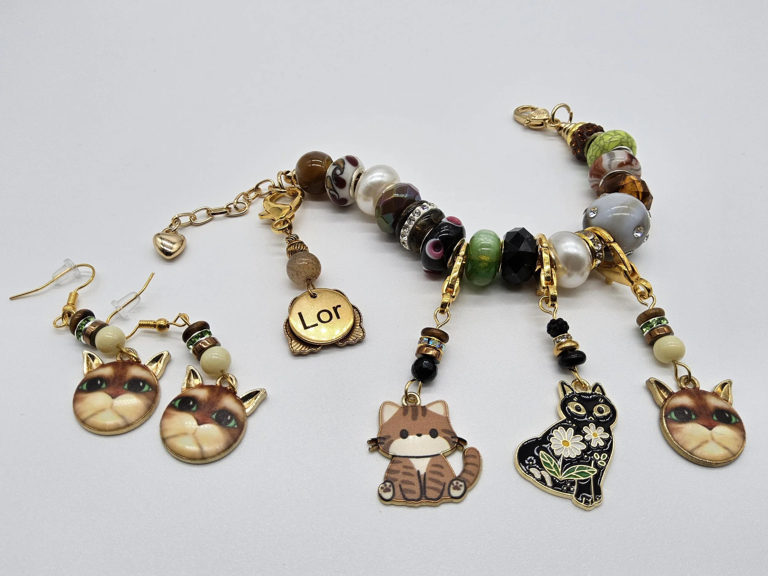 European Cat Bracelet w/ Earrings - CB2