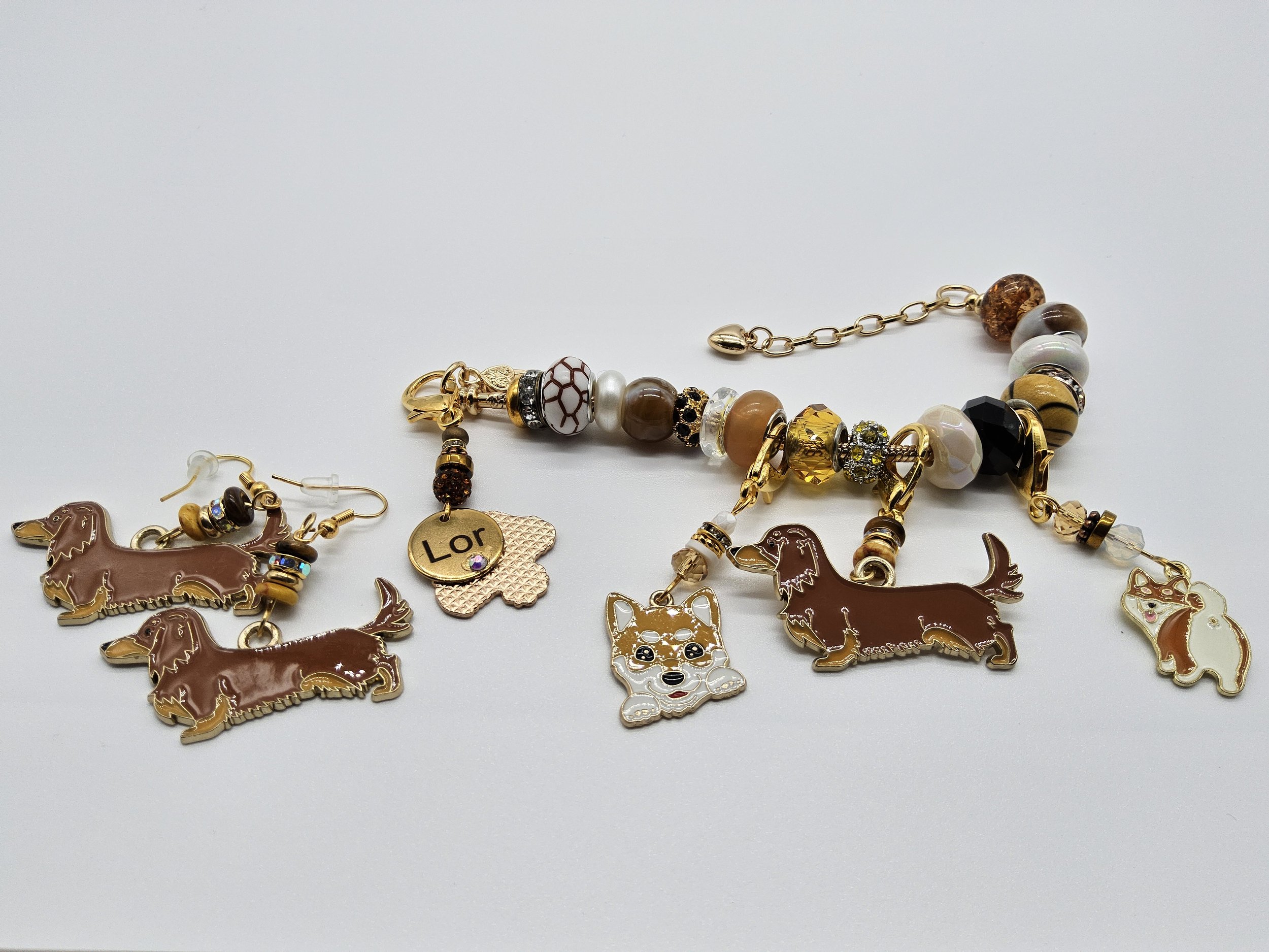 European Dog Bracelet w/ Earrings - DB2