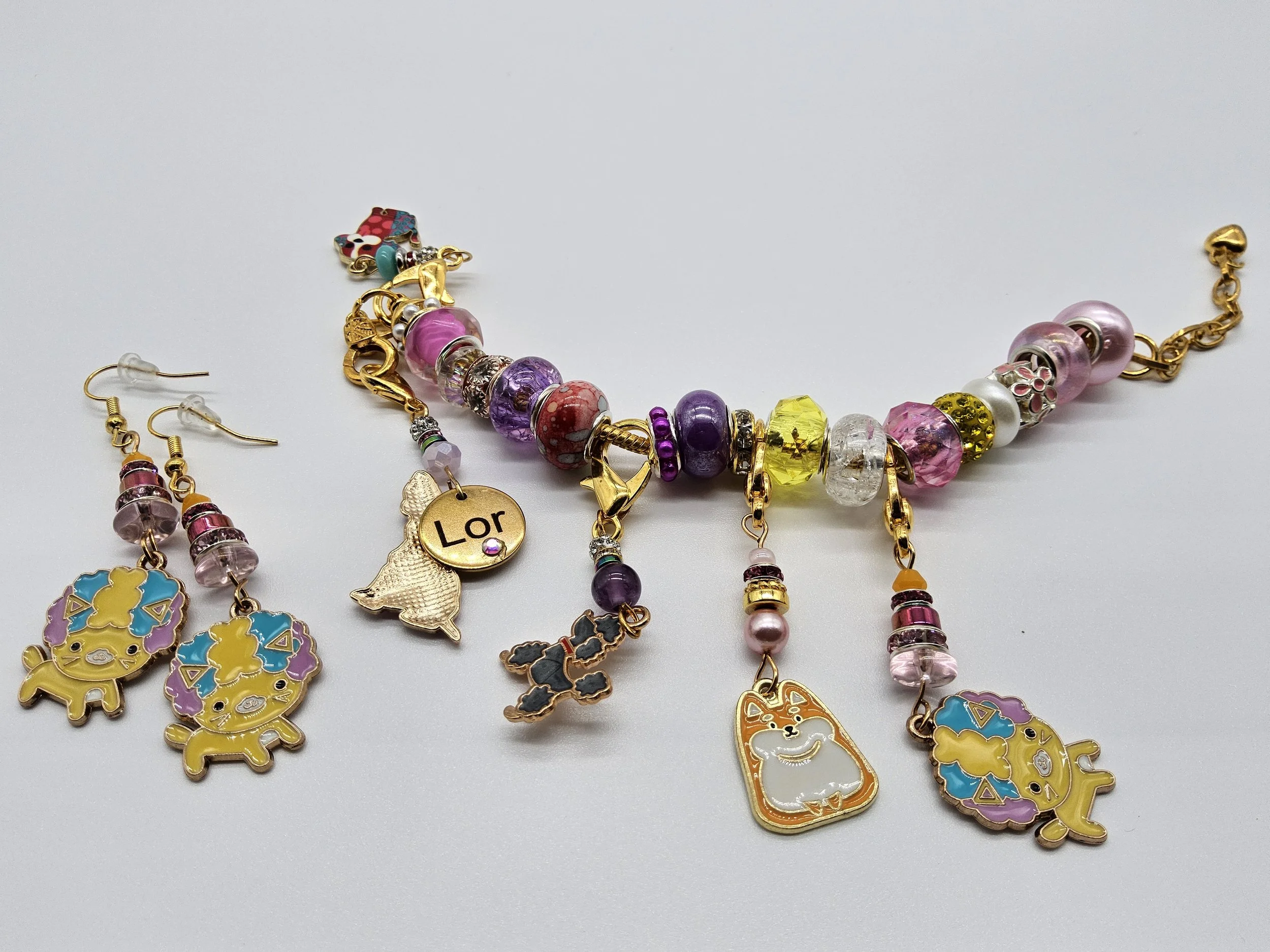 European Dog Bracelet w/ Earrings - DB1