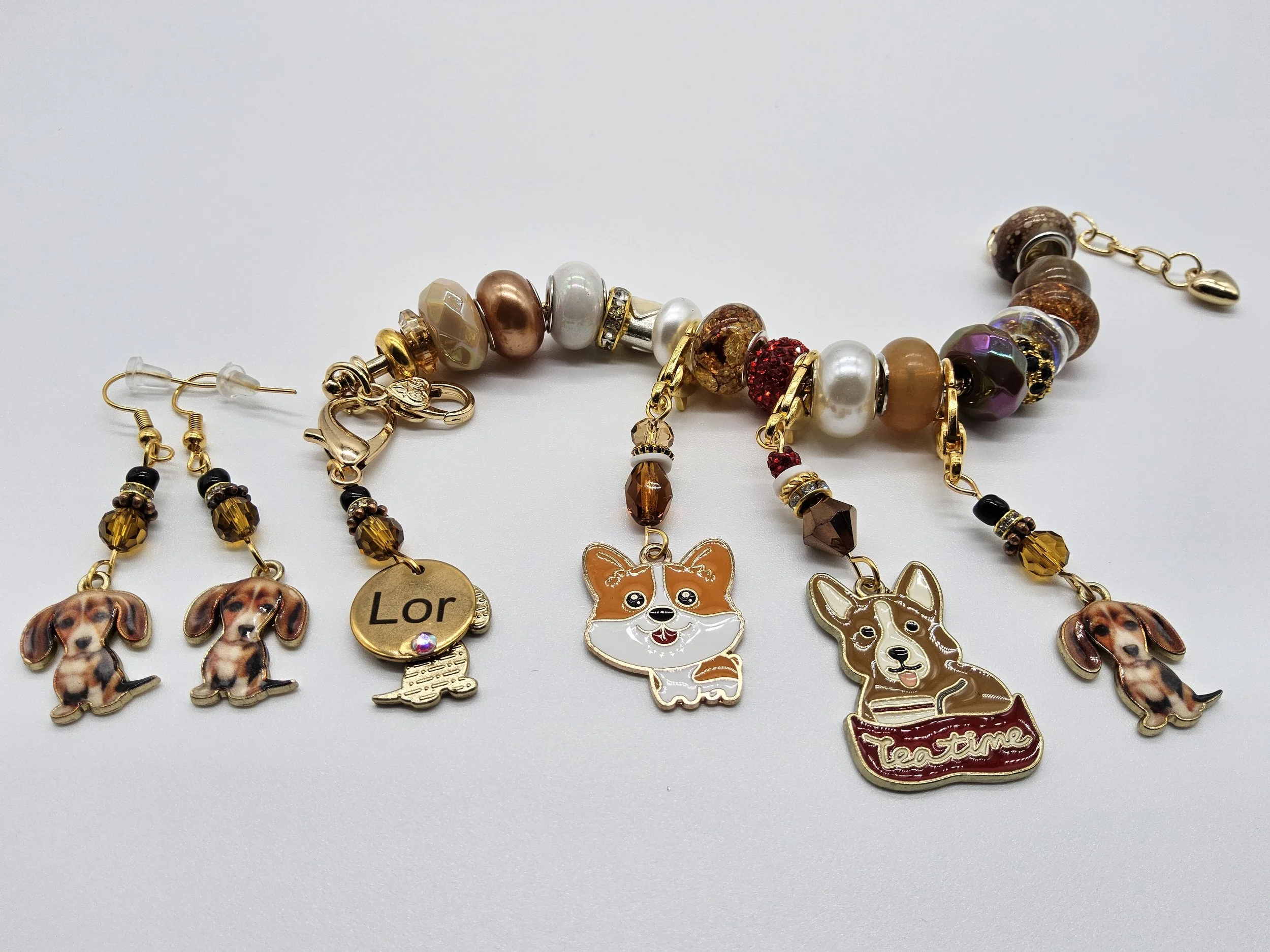 European Dog Bracelet w/ Earrings - DB3