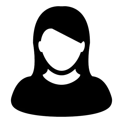 Outline of a person with shoulder-length hair and glasses.