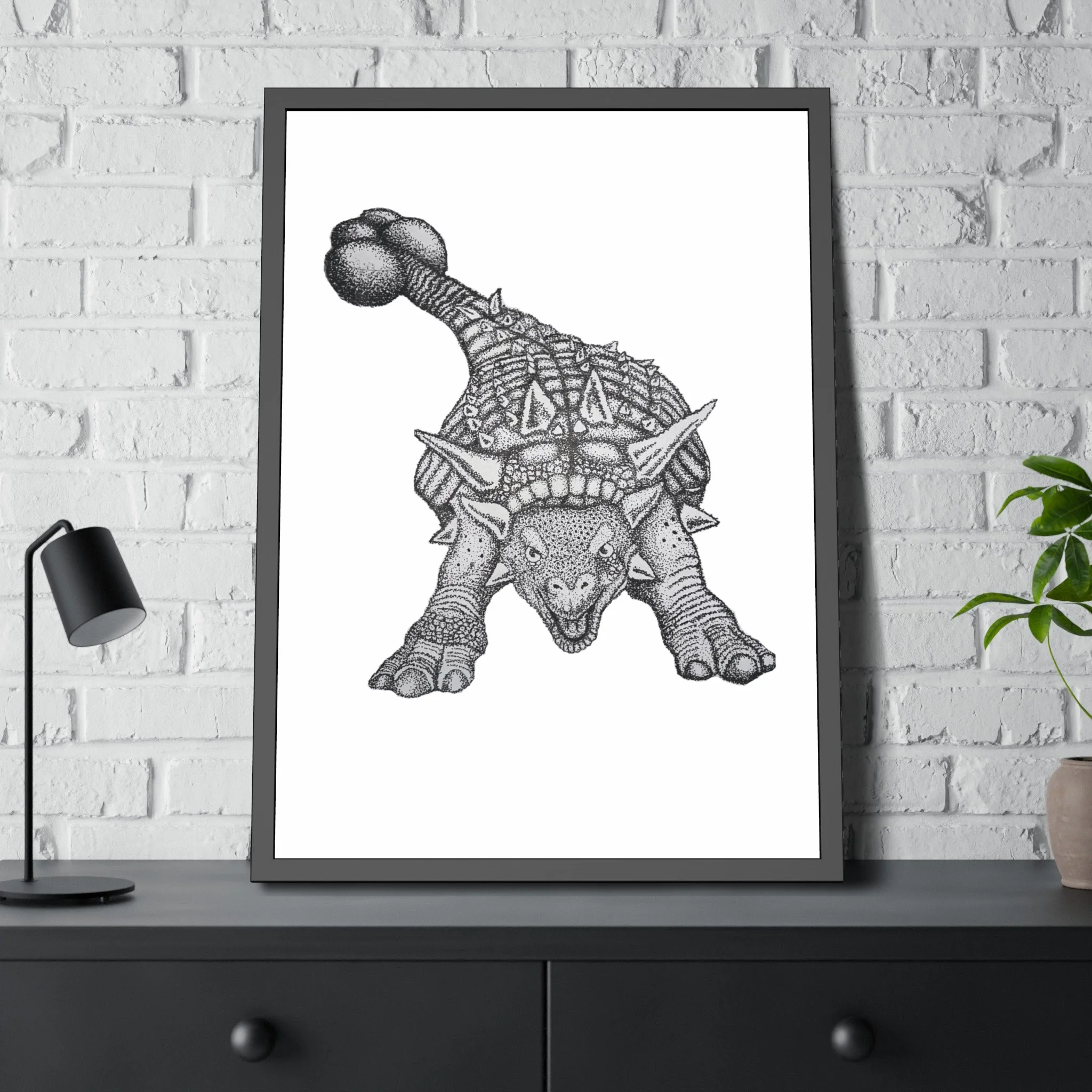 Ankylosaurus Dinosaur Framed Print