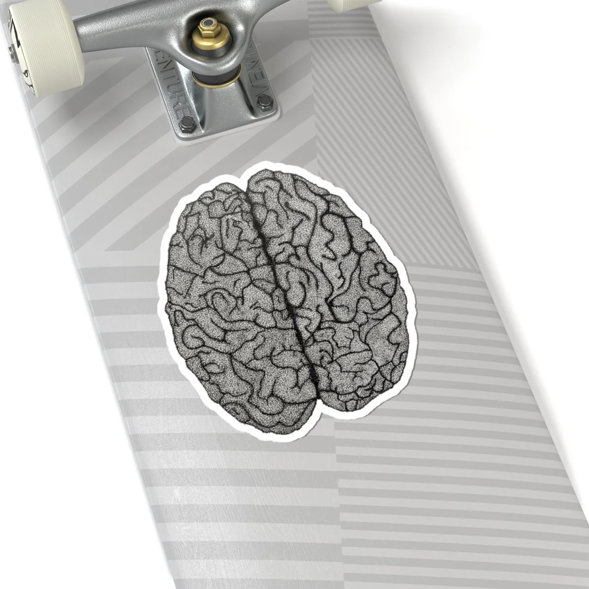 Hand Drawn Original Stipple Brain Sticker