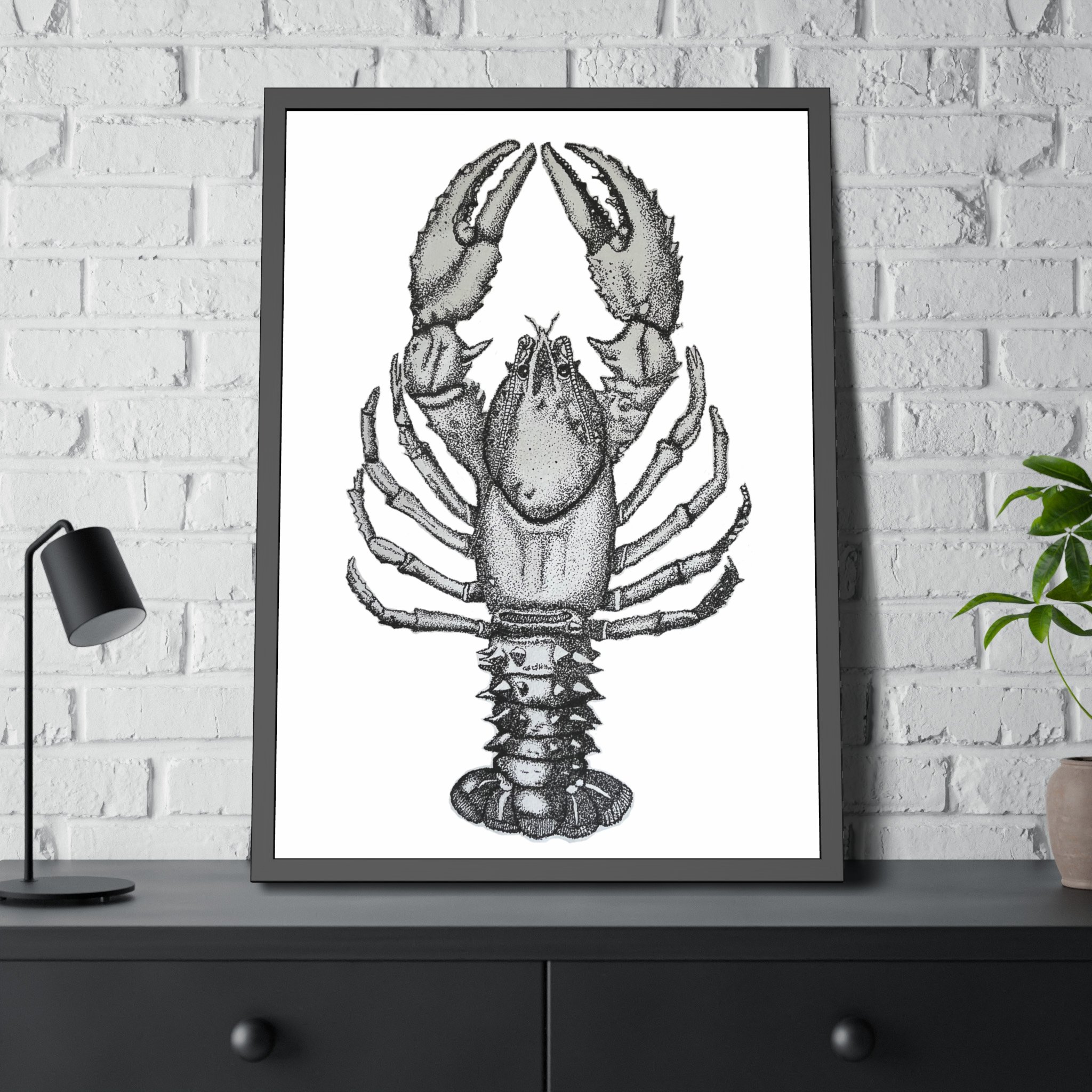 Lobster Print Framed