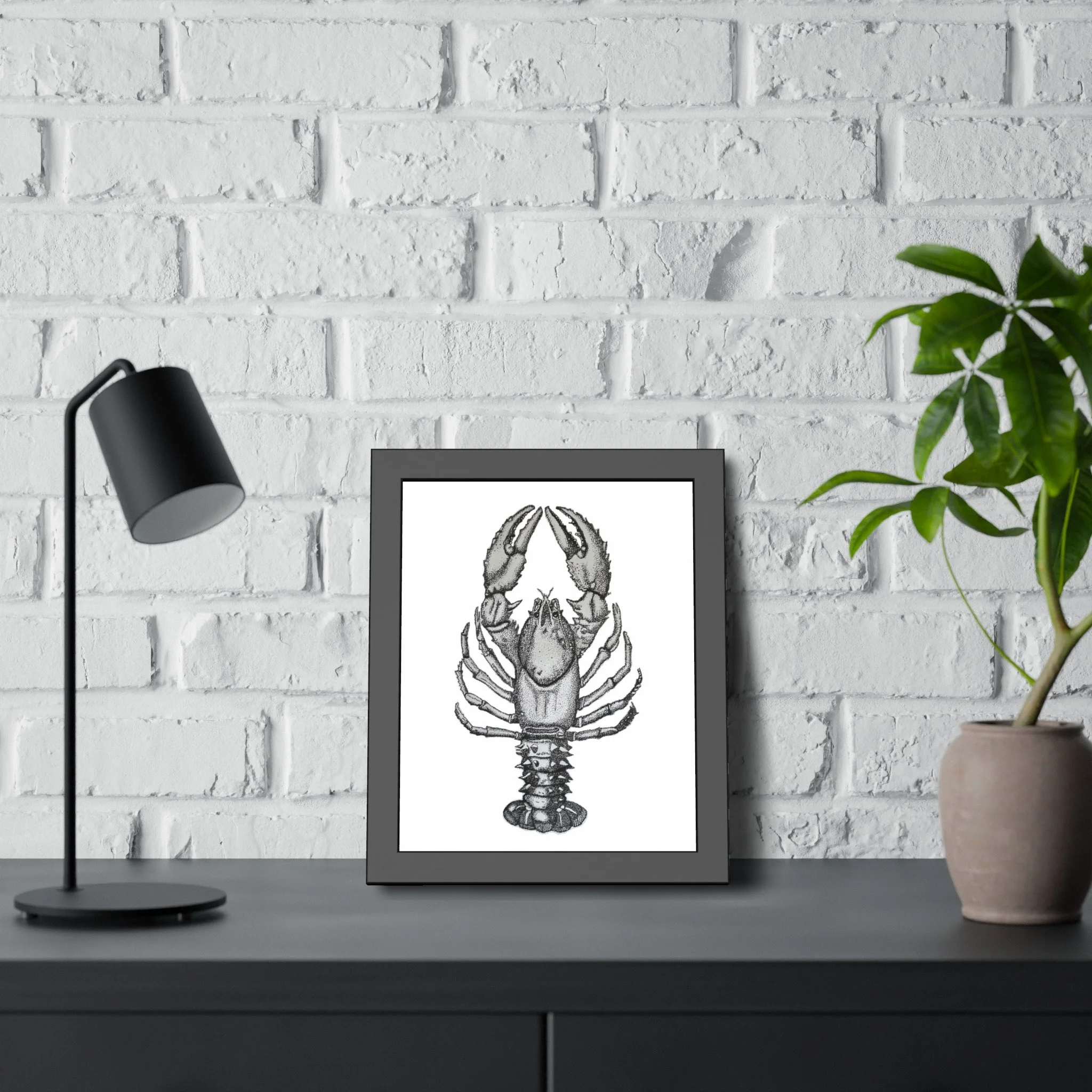 Lobster Print Framed