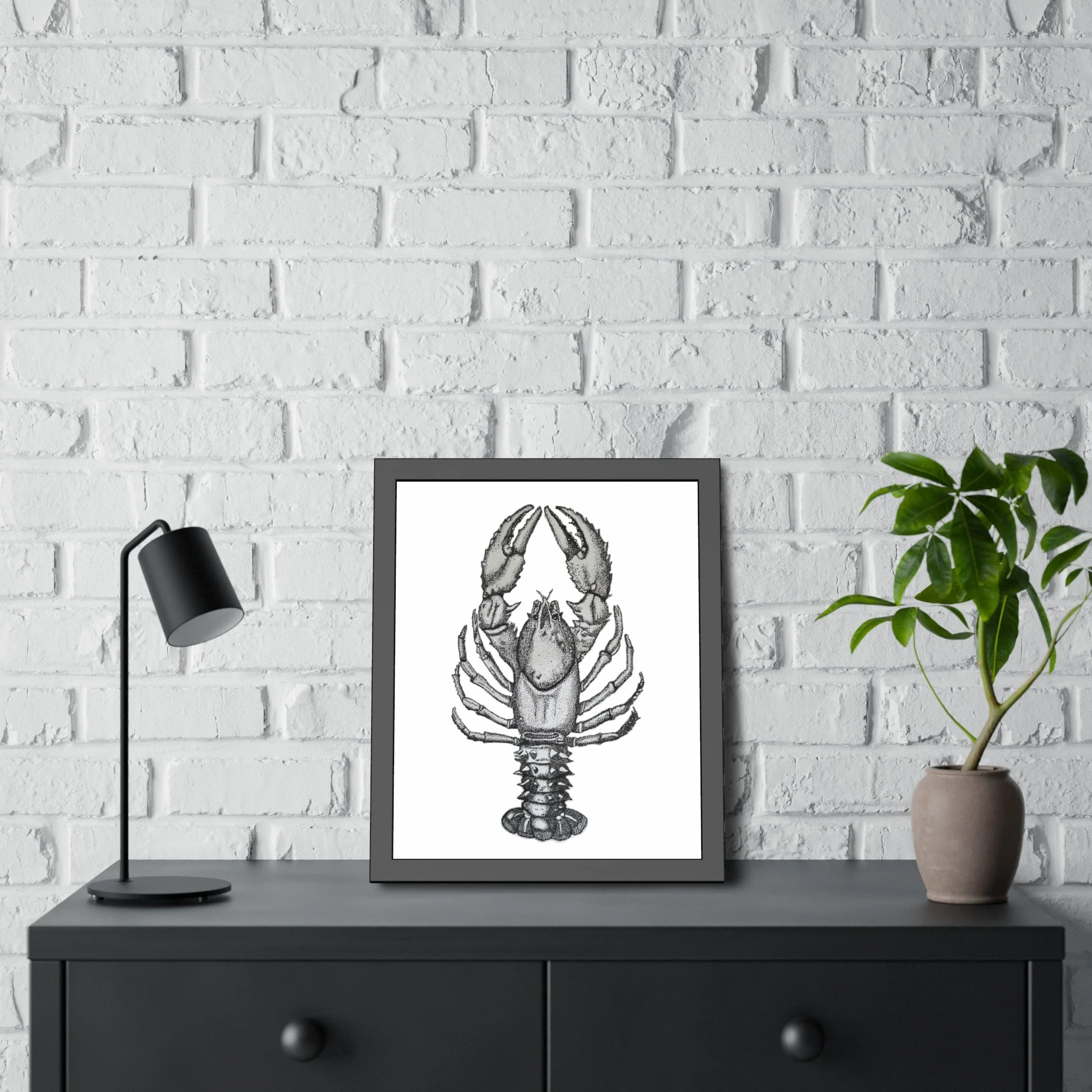 Lobster Print Framed