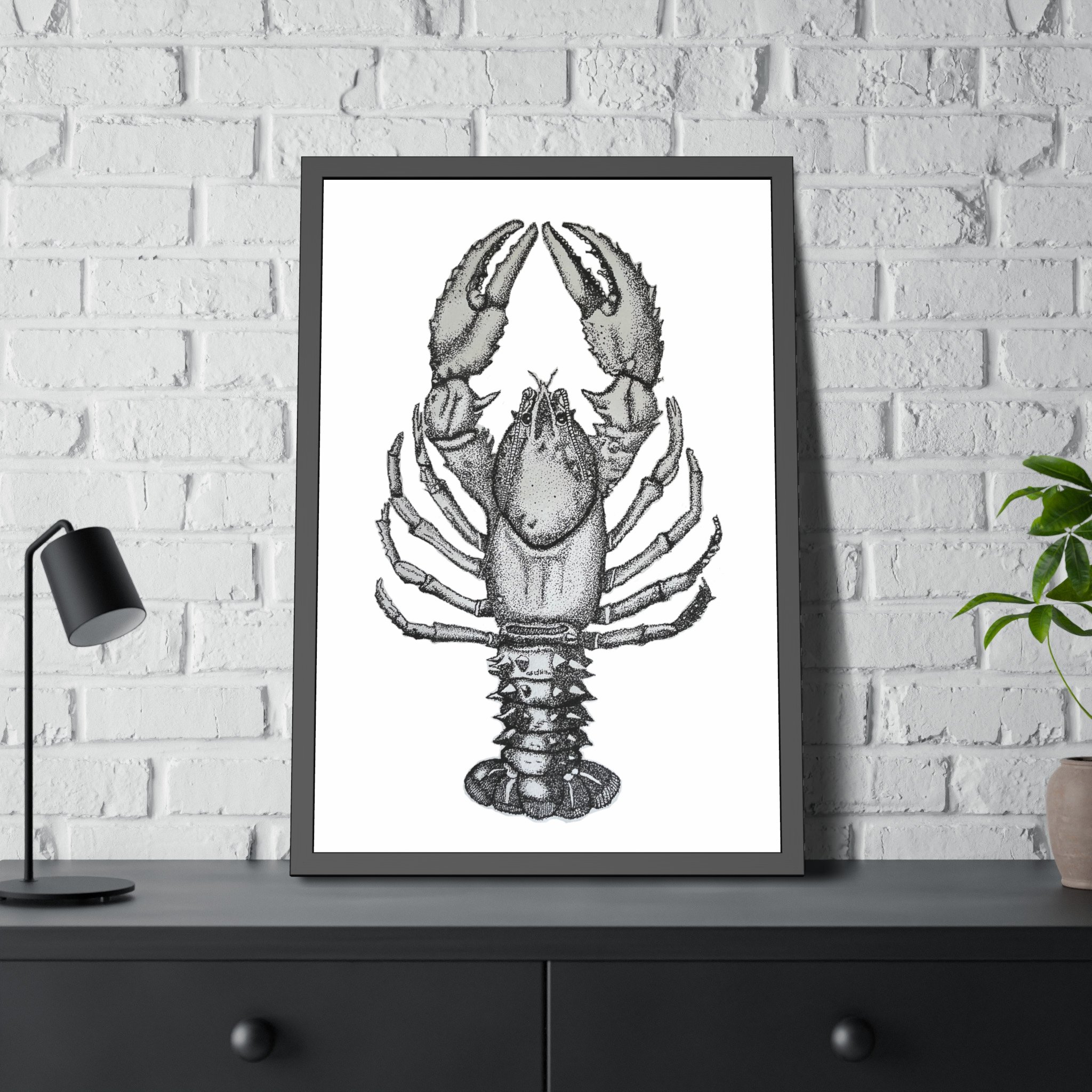 Lobster Print Framed